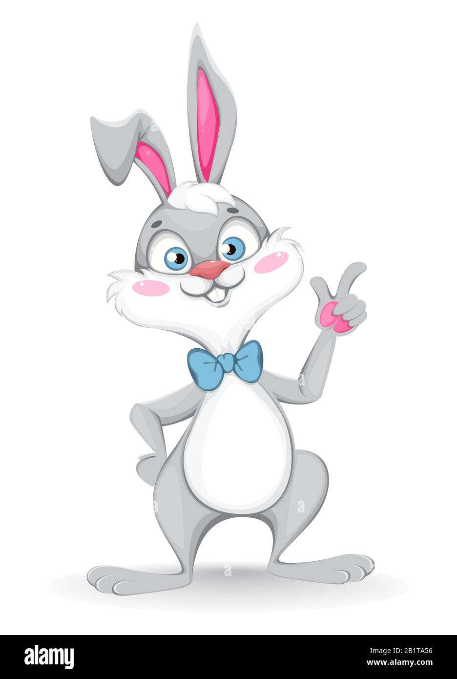 Frohe Ostern. Cartoon-Kaninchen isoliert auf weißem Hintergrund. Bestandsvektor Stock Vektor