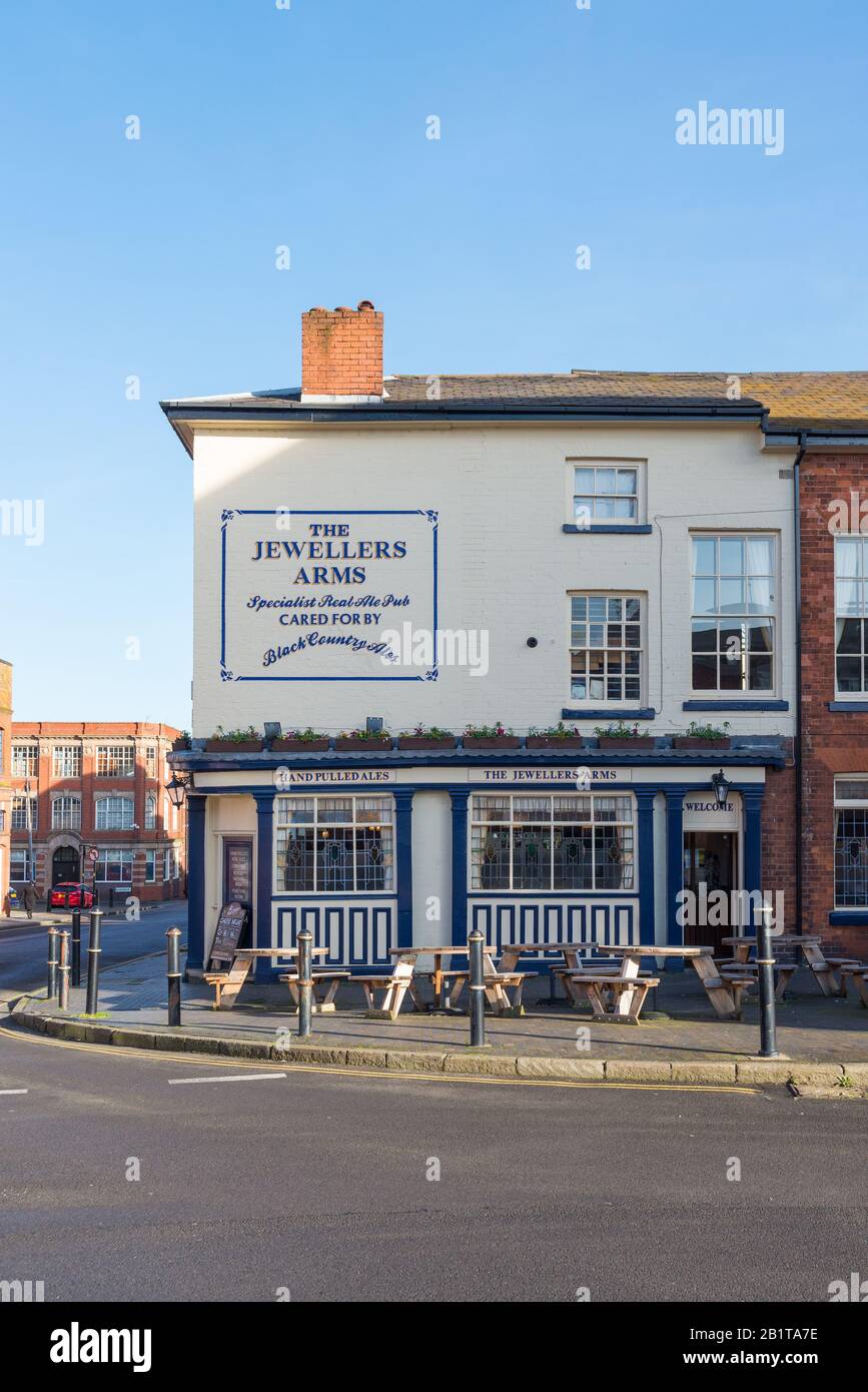 Das Jewelers Arms Traditional Pub in Birmingham's Jewelry Quarter, Hockley, Birmingham, West Midlands, Großbritannien Stockfoto