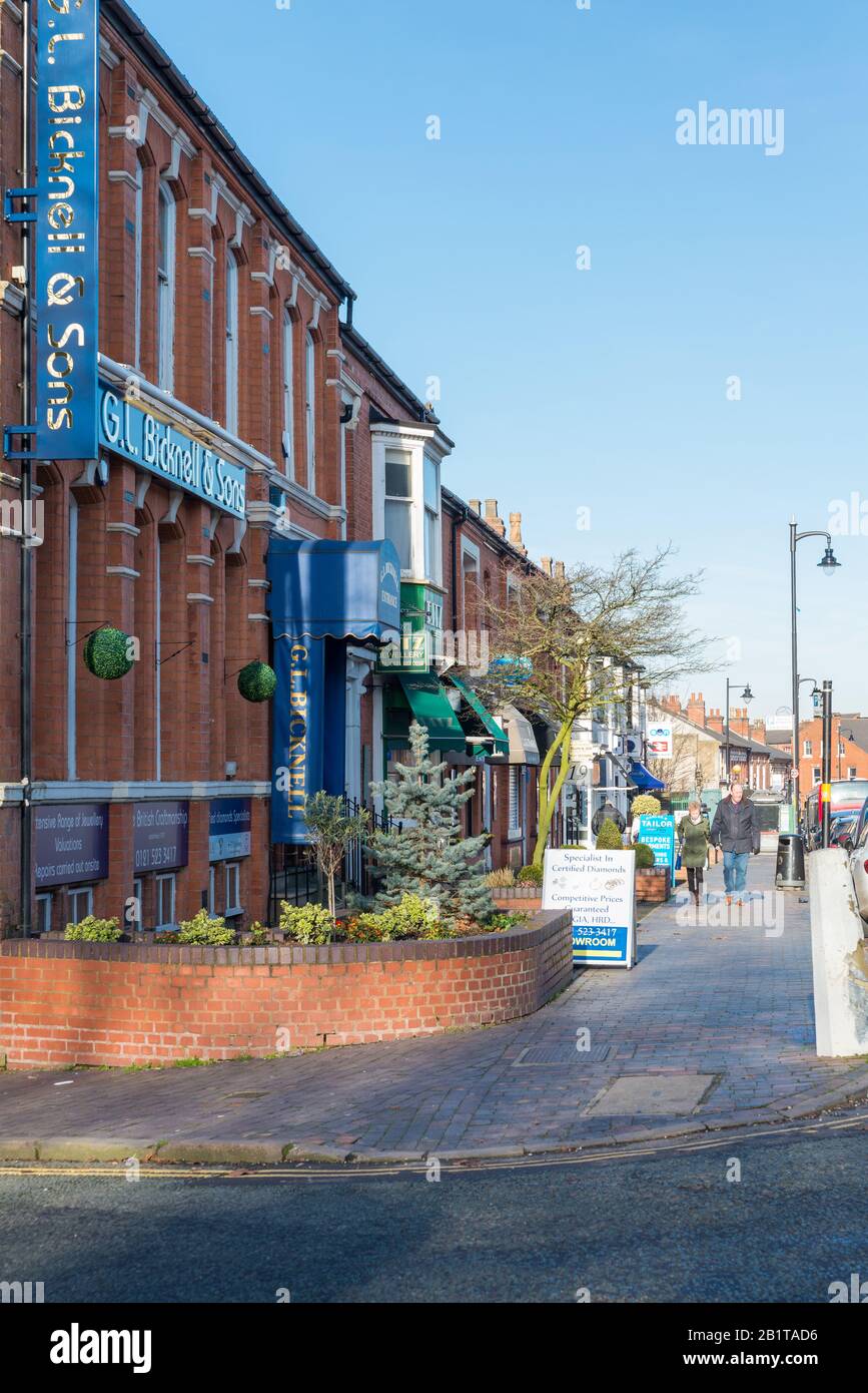 Kleine Juweliergeschäfte und Juweliere in der Vyse Street im berühmten Juwelierviertel von Birmingham, Hockley, Birmingham, Großbritannien Stockfoto