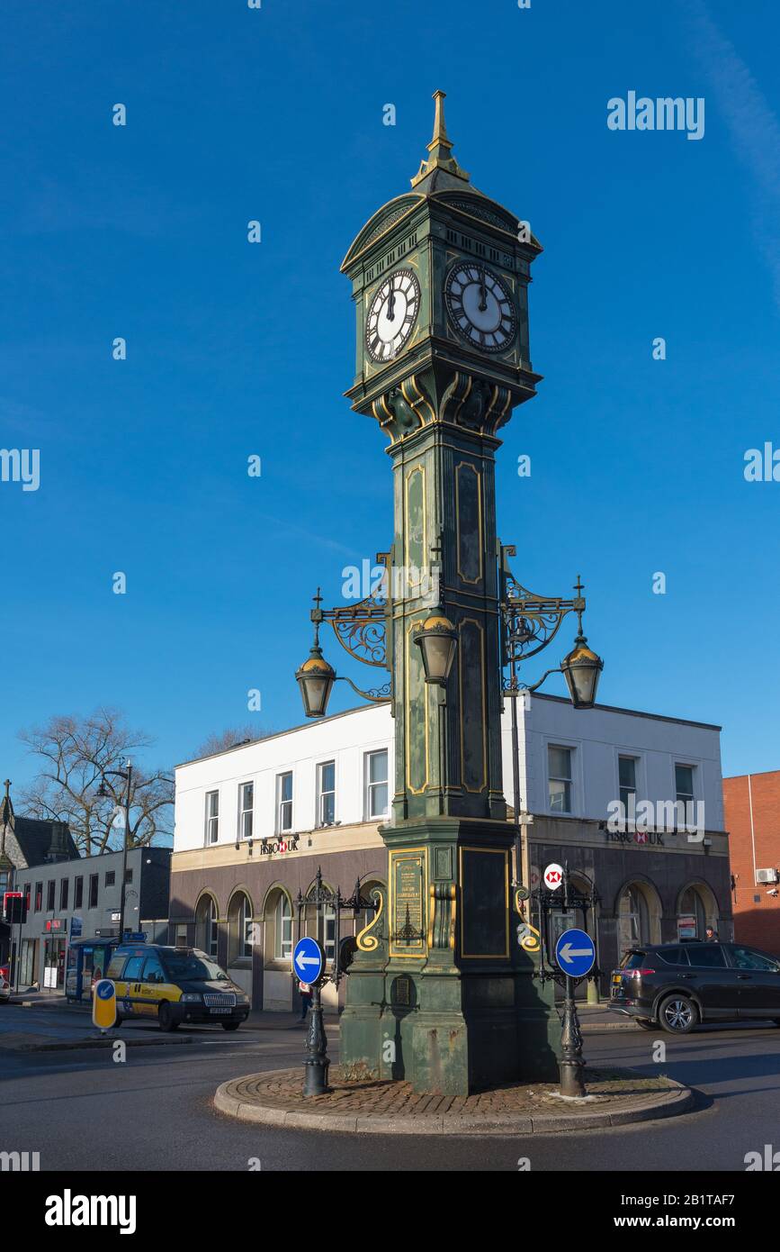 Chamberlain Clock ist ein historisches Wahrzeichen in der Warstone Lane im Birmingham Jewelry Quarter, Hockey, Birmingham, Großbritannien Stockfoto