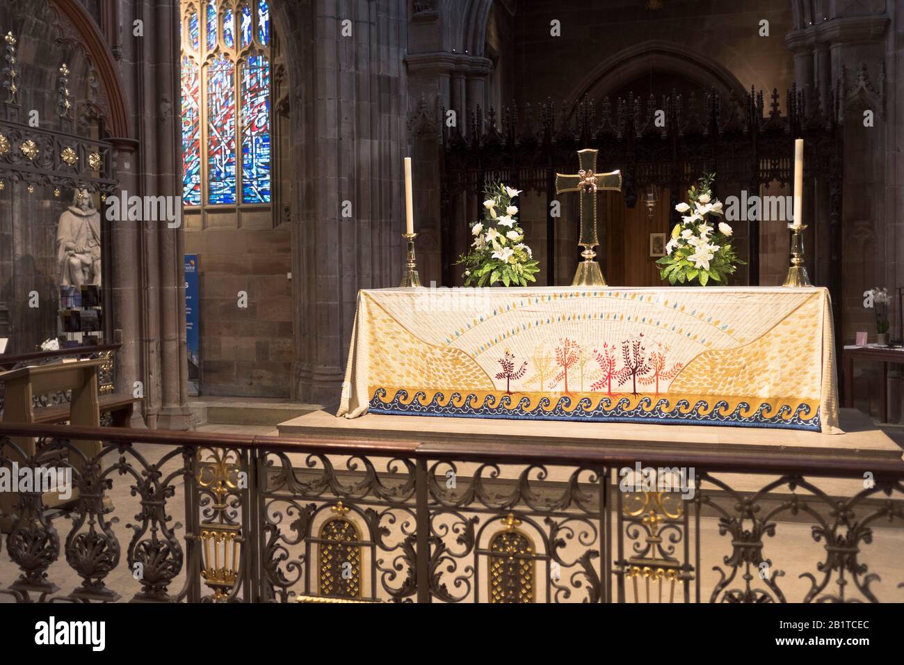 Dh Collegiate Church of St Mary MANCHESTER ENGLAND Cathedral Interior Stockfoto