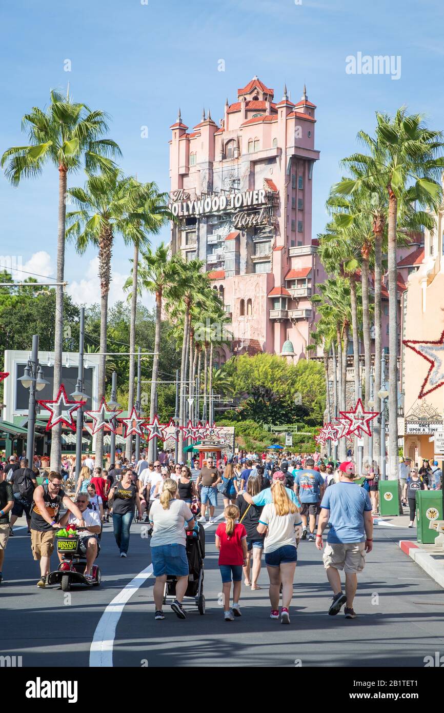 Übergewicht American Family, Main Street in den Disney's Hollywood Studios, Walt Disney World, Orlando, Florida, USA Stockfoto