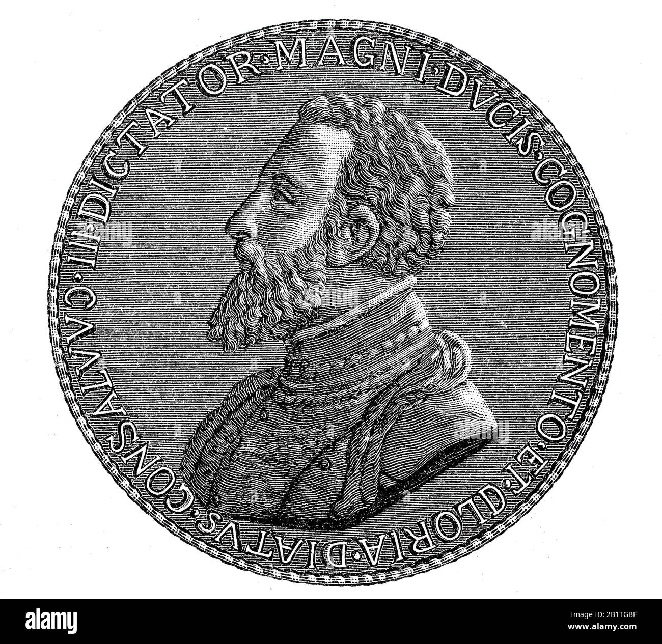 Gedenkmünze von Gonzalo Andrés Domingo Fernández de Córdoba, 1585 - 1635, einem spanischen Militärführer während des Achtzigjährigen Krieges, Des Dreißigjährigen Krieges und des Krieges der Mantuanischen Nachfolge/Gedenkmünze von Gonzalo Andres Domingo Fernández de Cordoba, 1585 - 1635, einem spanischen Militärführer, der Achtzigjähigen Krieges, Des dreißigjähigen Krieges und des mantuanischen Folgekrieges, historisch, digital verbesserte Wiedergabe eines Originals aus dem 19. Jahrhundert / Digitale Produktion einer Originalanlage aus dem 19. Jahrhunderts Stockfoto