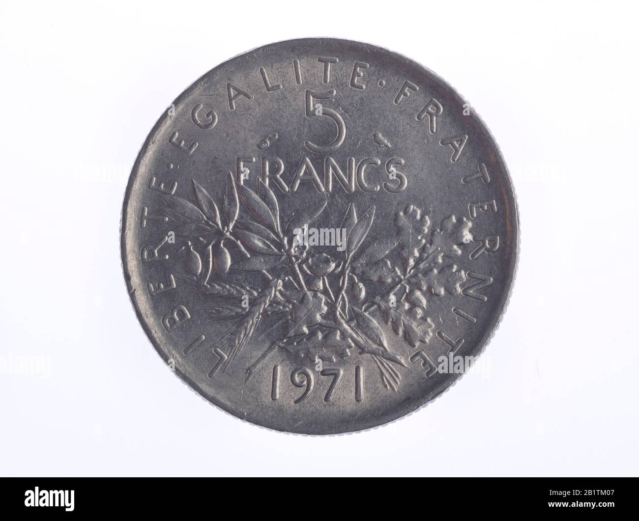 Geldmünze, 5 Francs, Frankreich Stockfoto