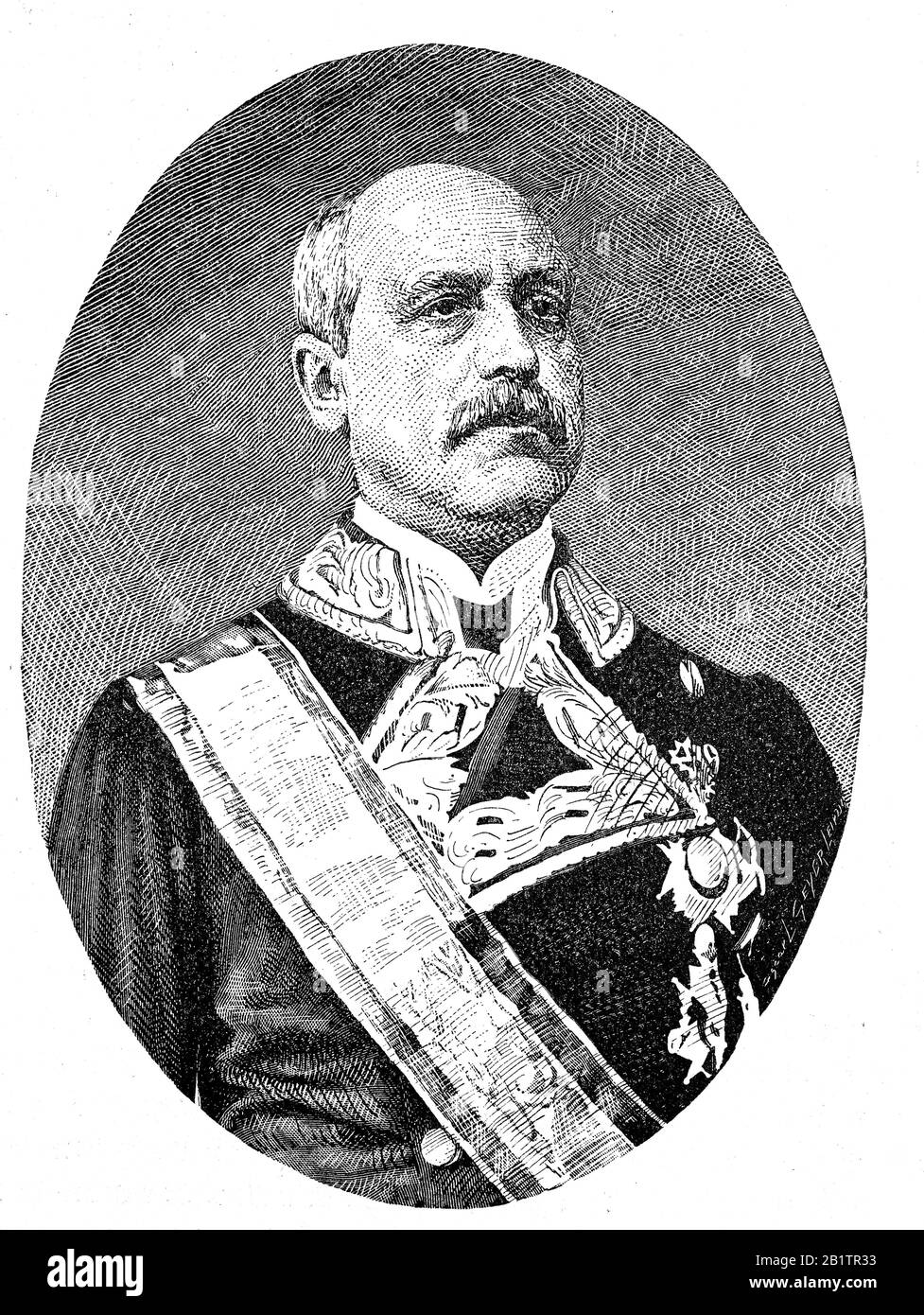 Francisco Serrano Domínguez Cuenca y Perez de Vargas, 1. Herzog von La Torre, Grandee von Spanien, Graf von San Antonio, 17. Dezember 1810 - 25. November 1885, war spanischer Marschall und Staatsmann. Er war in den Jahren 1860-69 Ministerpräsident Spaniens und in den Jahren 1869-70 Regent / Francisco Serrano y Domínguez, spanischer General und Politiker und sei 1861 Herzog de la Torre, historisch, digital verbesserte Wiedergabe eines Originals aus dem 19. Jahrhundert / Digitale Produktion einer Originalanlage aus dem 19. Jahrhunderts Stockfoto