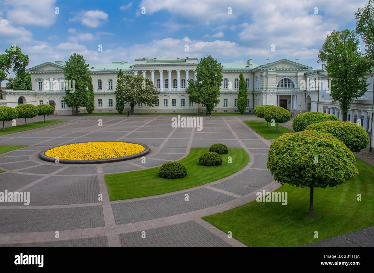 Außenansicht des Präsidentenpalastes in der Altstadt von Vilnius, Litauen. Der Präsidentenpalast in der Altstadt von Vilnius ist das offizielle Büro Stockfoto