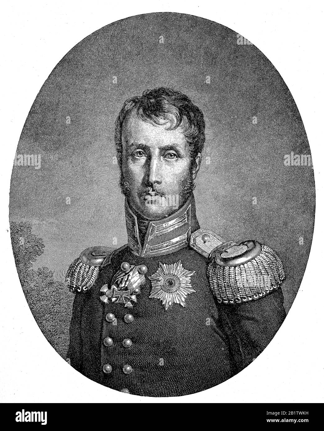 Friedrich Wilhelm III., Deutsch: Friedrich Wilhelm III., 3. August 1770 - 7. Juni 1840, war von der Zeit von Bad Prußen König von Prußen von der Zeit von Bad Prußen von der Zeit von der Zeit von 1590-0 / Friedrich Wilhelm III., sei von der Zeit von 1797-1 König von Prußen, Markgraf von Brandenburg und Kurfürst des Heiligen Römischen Reiches, Digitale verbesserte Wiedergabe eines Originals aus dem 19. Jahrhundert / Digitale Produktion einer Originalanlage aus dem 19. Jahrhunderts Stockfoto