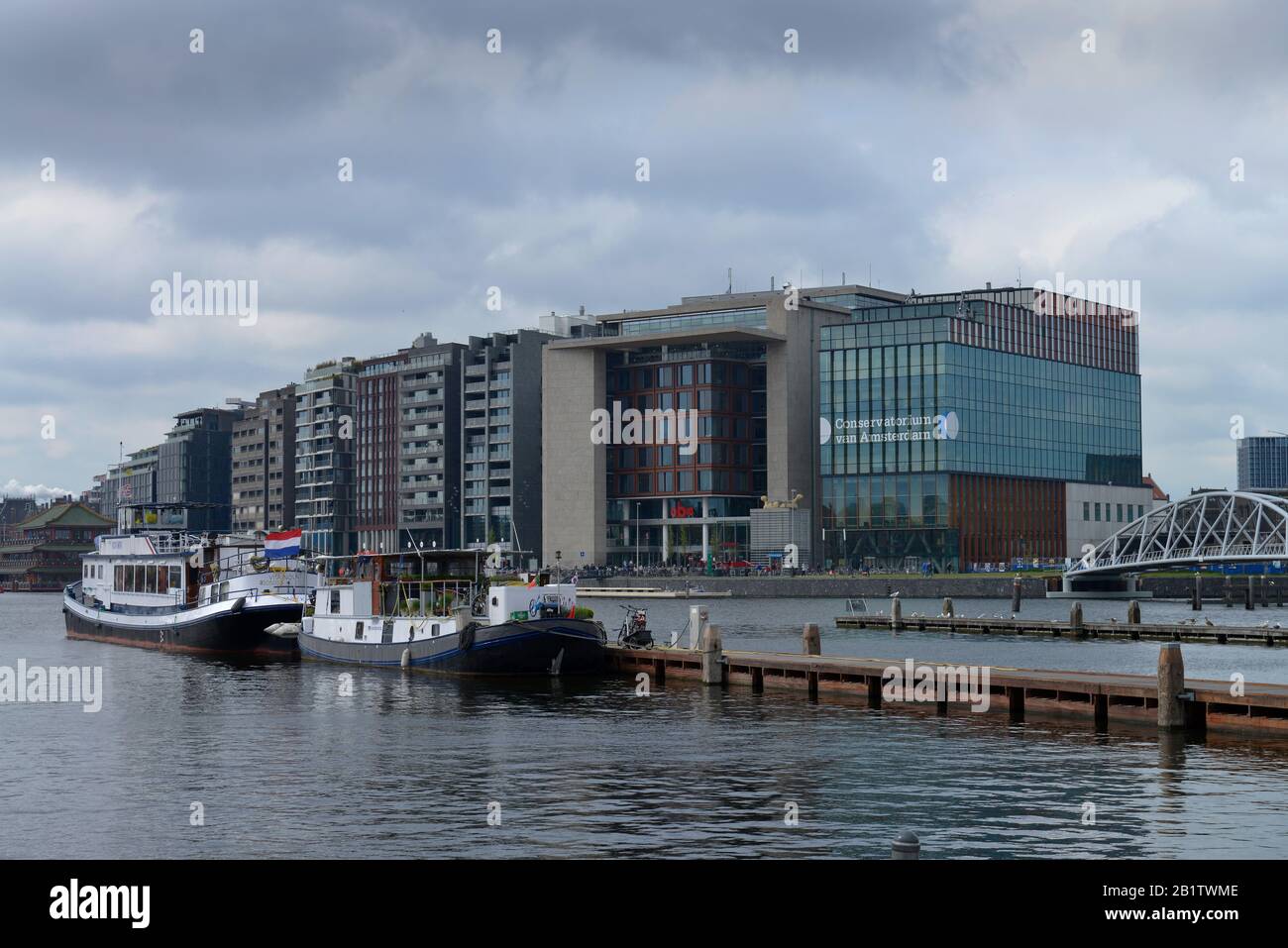 Openbare Bibliotheek Amsterdam, Konservatorium, Oosterdokskade, Amsterdam, Niederlande Stockfoto