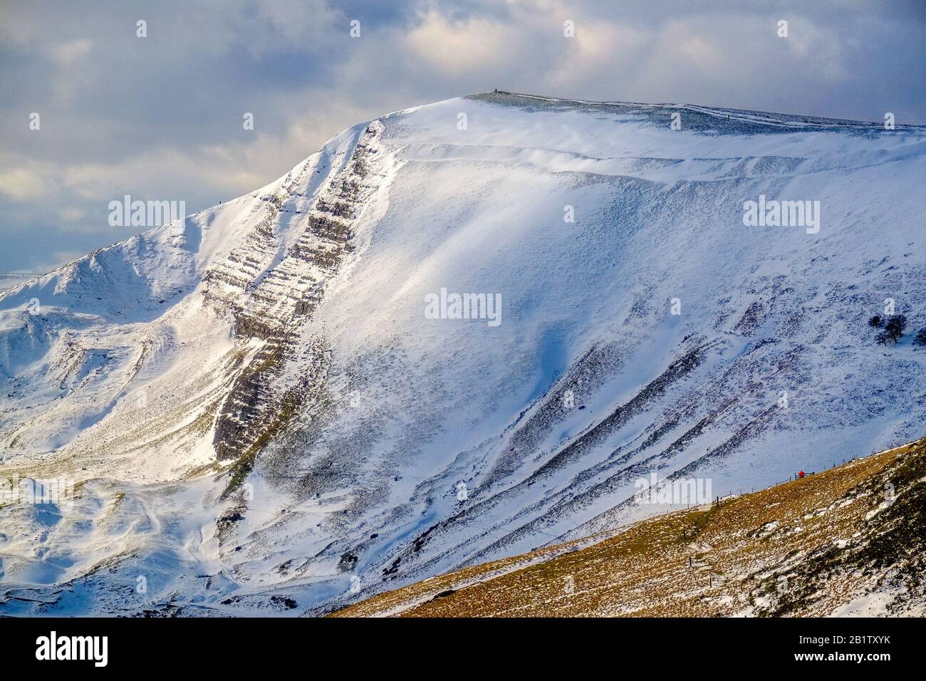 Winterblick von der Great Ridge in Richtung Mam Tor im Peak District National Park Stockfoto
