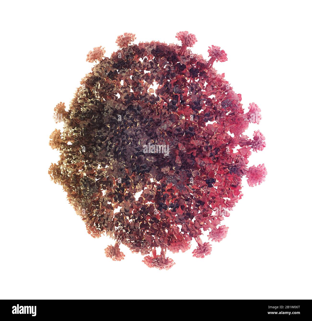 Infektionskrankheit - Abbildung des 3D-Corona-Virus Stockfoto