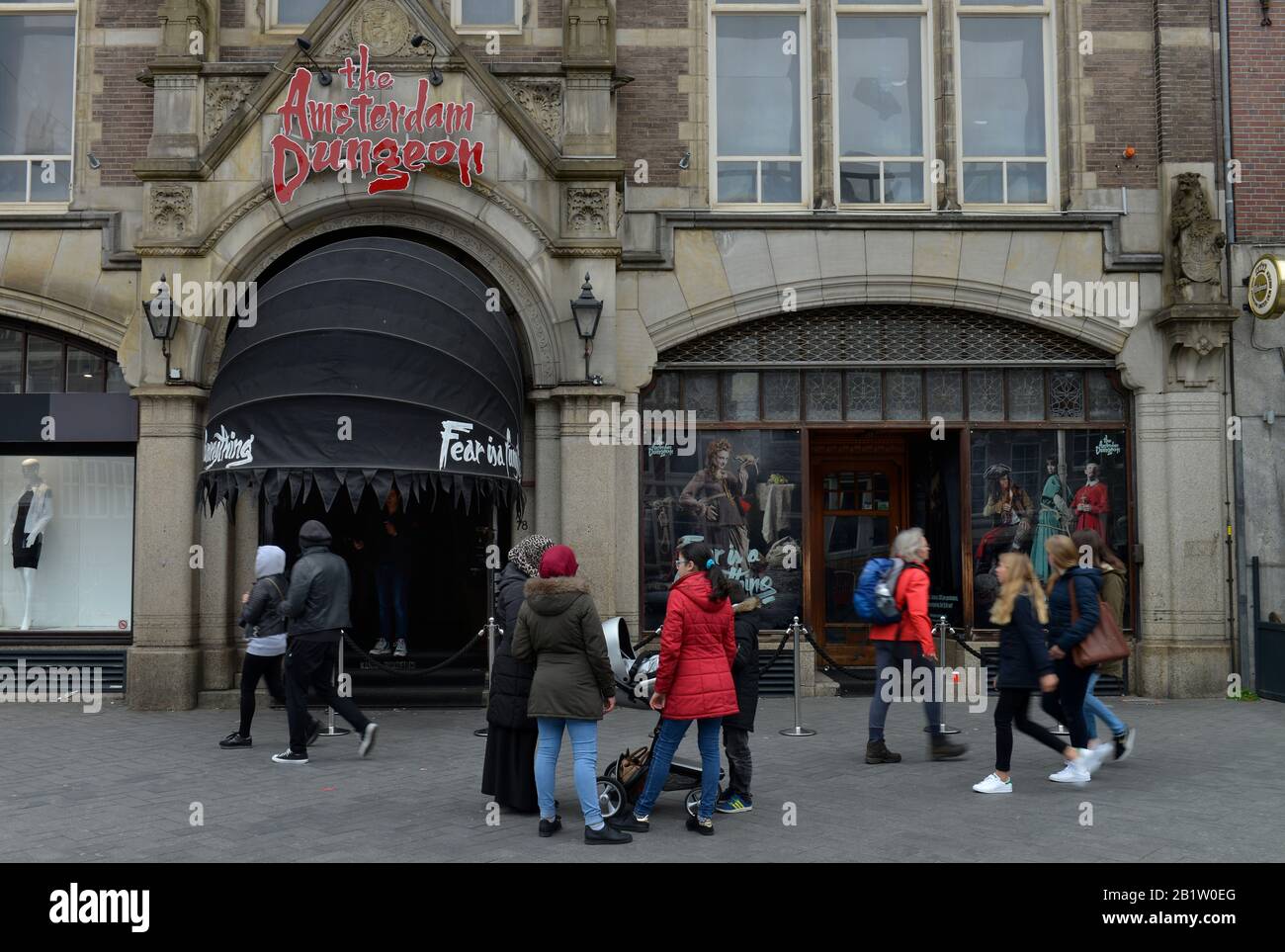 Das Amsterdam Dungeon, Rokin, Amsterdam, Niederlande Stockfoto