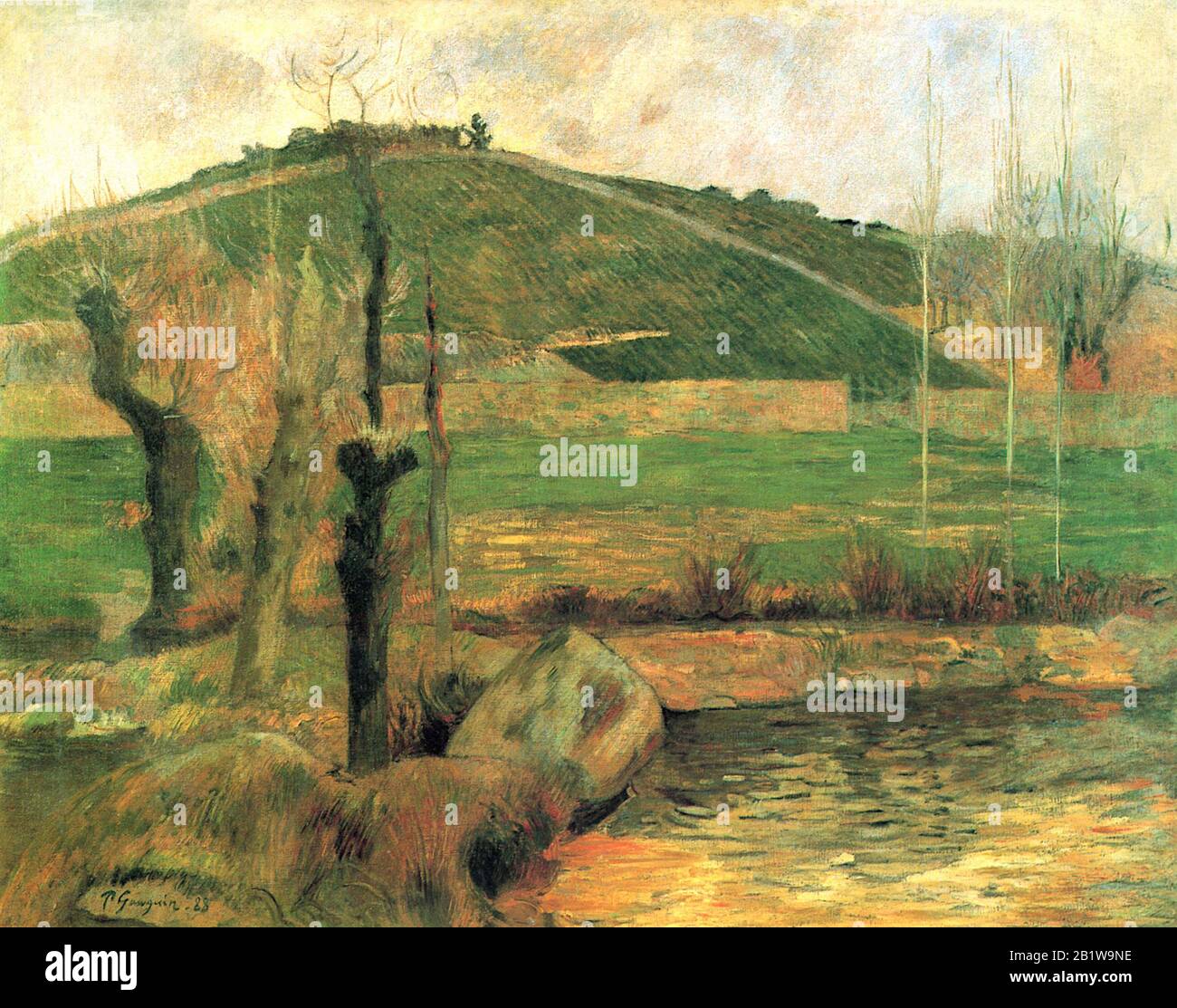 Landschaft in der Nähe von Pont-Aven (L'Aven Unterhalb des Mont-Sainte-Marguerite) (im Jahre 1888) Gemälde des 19. Jahrhunderts von Paul Gauguin - Sehr hohe Auflösung und hochwertige Bilder Stockfoto