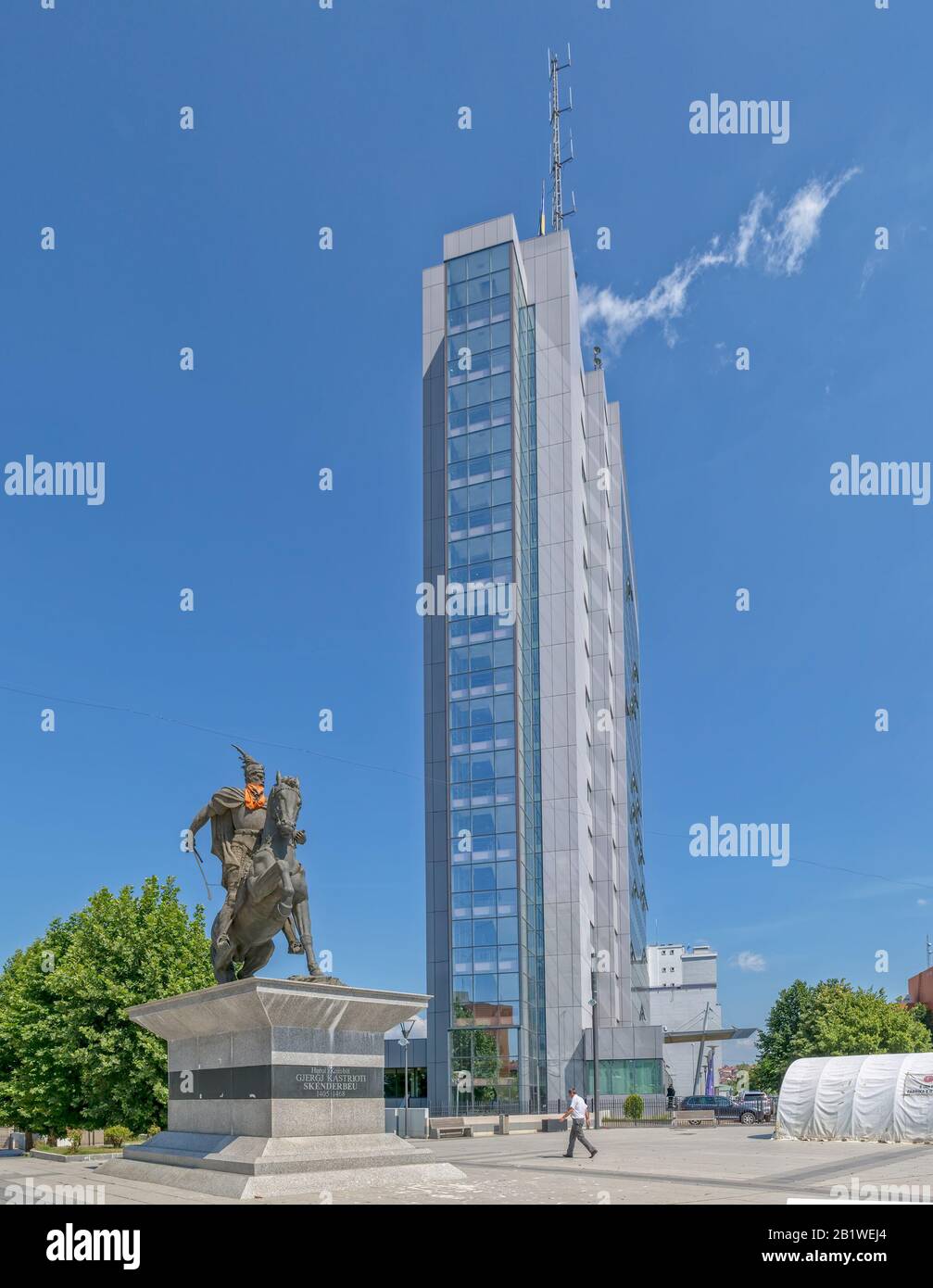 Scanderbeg Statue Pristina Stockfoto