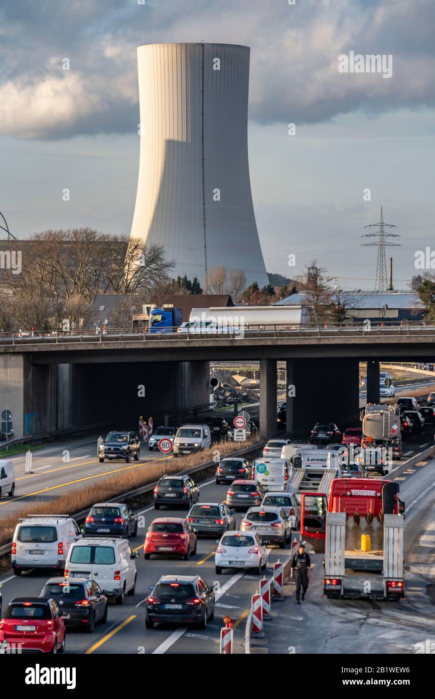 Autobahndreieck Herne, Anschluss der AUTOBAHNEN A42 und A43, Großbaustelle, vollständiger Umbau der Anschlussstelle Herne mit einer Tunne Stockfoto