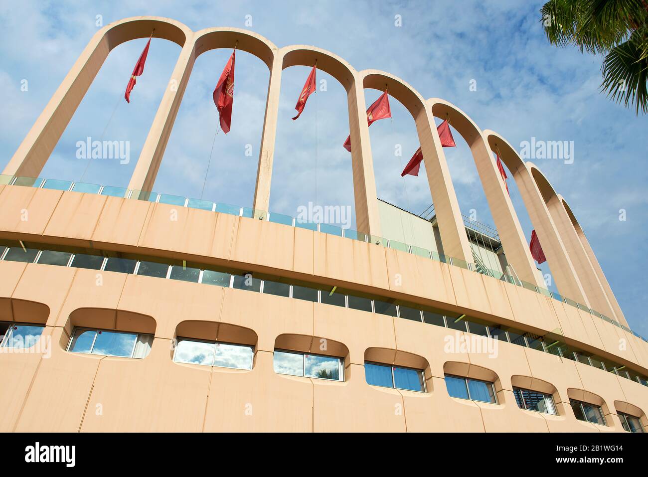 Monaco / Fontvieille - 02.09.2018: Nahaufnahme von Stade Louis II (Heimstadion DES AS Monaco FC) Stockfoto