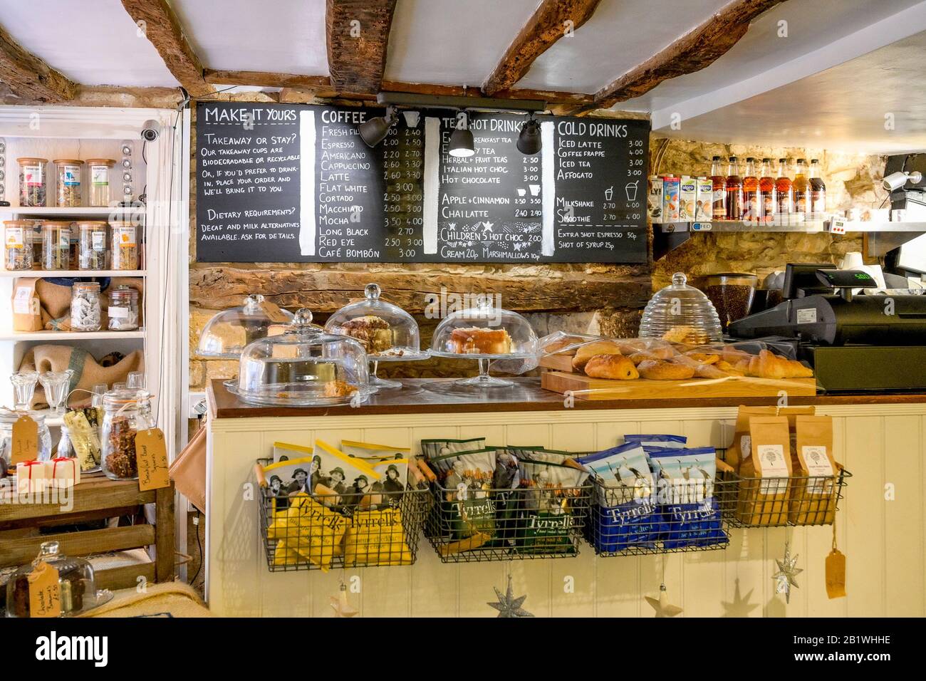 Café-Bar, Interieur, Stow on the Wold, Gloucestershire, England, Großbritannien Stockfoto