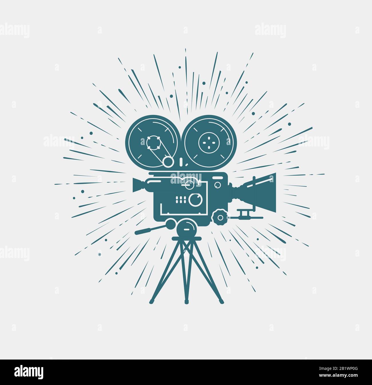 Camcorder, Filmkamera. Videoaufnahme, Vektorgrafik im Kino Stock Vektor