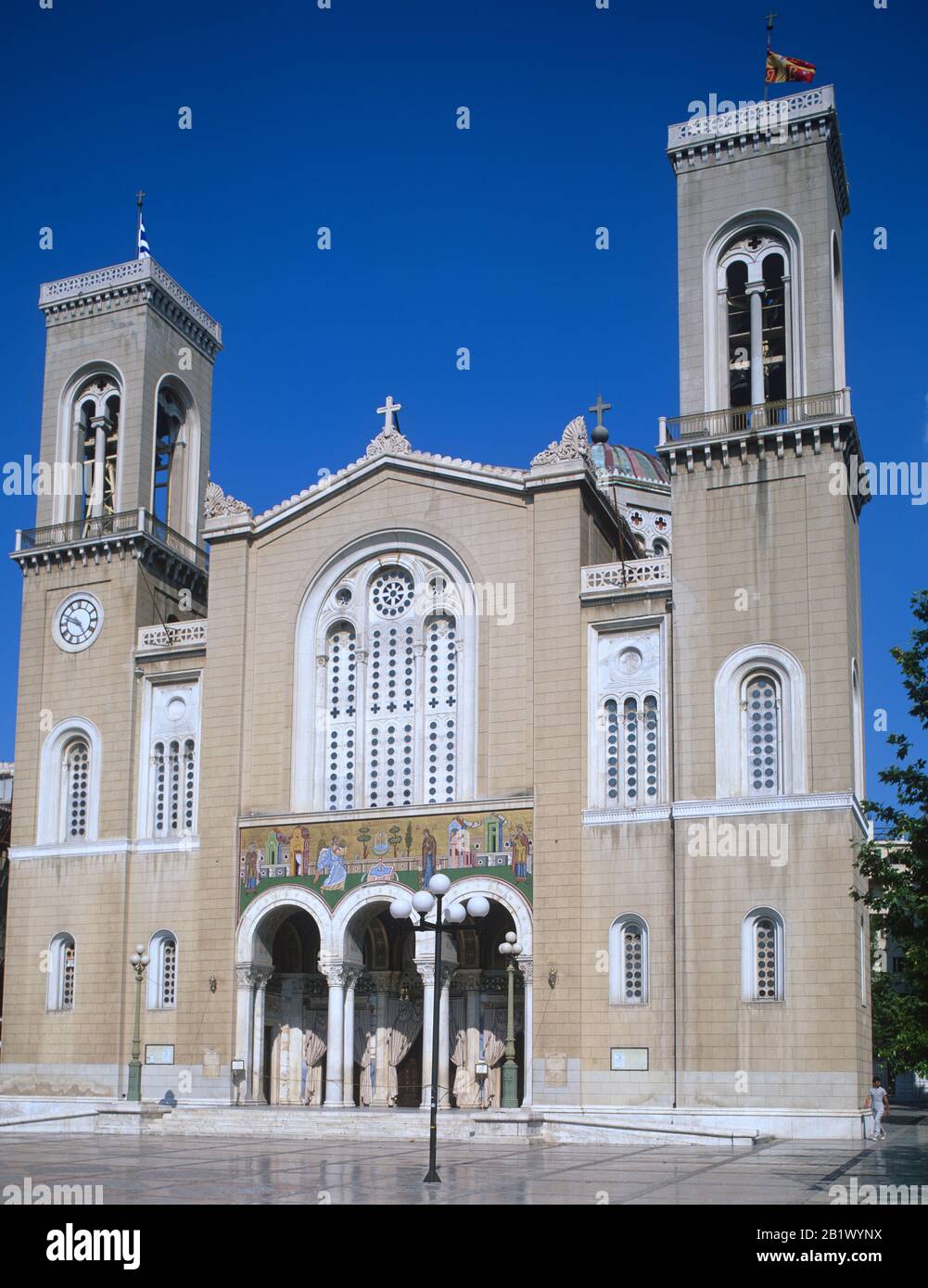 Griechenland, Athen, eine Kathedrale auf dem Mitroprois-Platz. Stockfoto