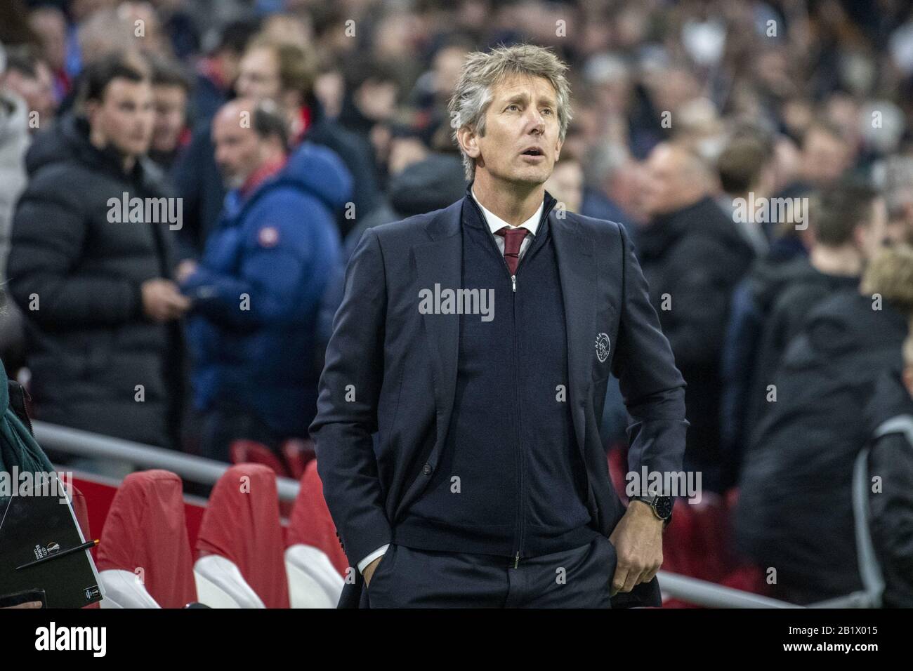 Amsterdam, Niederlande. Februar 2020. AMSTERDAM, NIEDERLANDE. FEBRUAR Ajax-Chef Edwin van der Sar vor dem Spiel der UEFA Europa League zwischen Ajax und Getafe. Das Spiel fand in der Johan Cruyff Arena in Amsterdam, Holland statt. Richard Callis/SPP Credit: SPP Sport Press Photo. /Alamy Live News Stockfoto