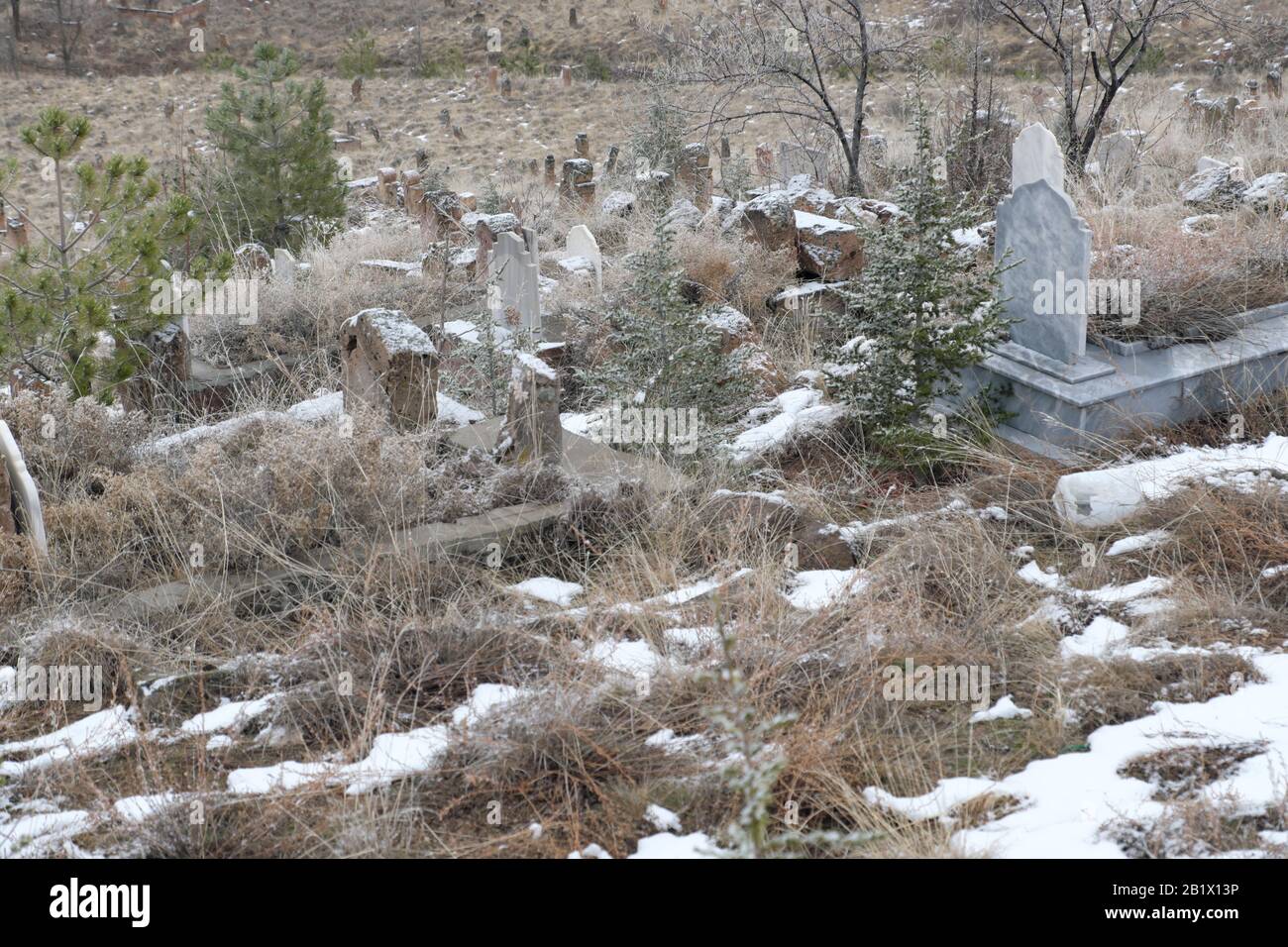 Türkischer Hangfriedhof Stockfoto