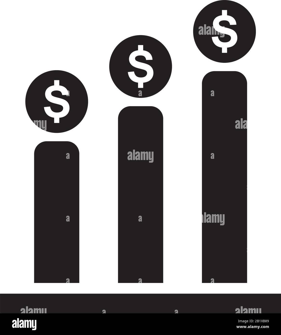 Geldgeschäft Investition Symbol Vorlage schwarz Farbe editierbar. Money Business Investment Symbol Symbol Flat Vector Illustration für Grafik und Web-Desig Stock Vektor