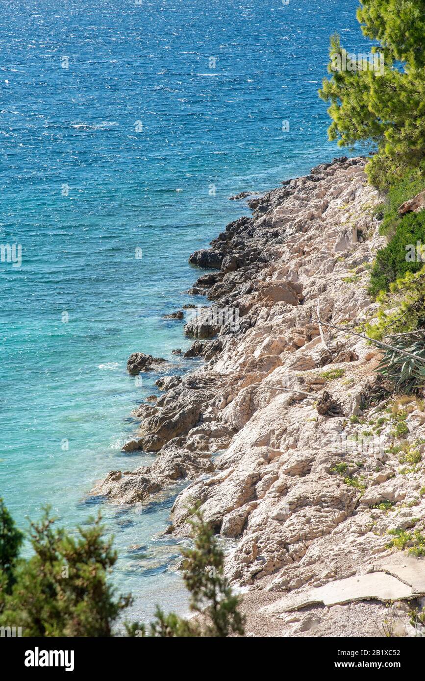 Wandern Vidova Gora auf der Insel Brac, Kroatien Stockfoto