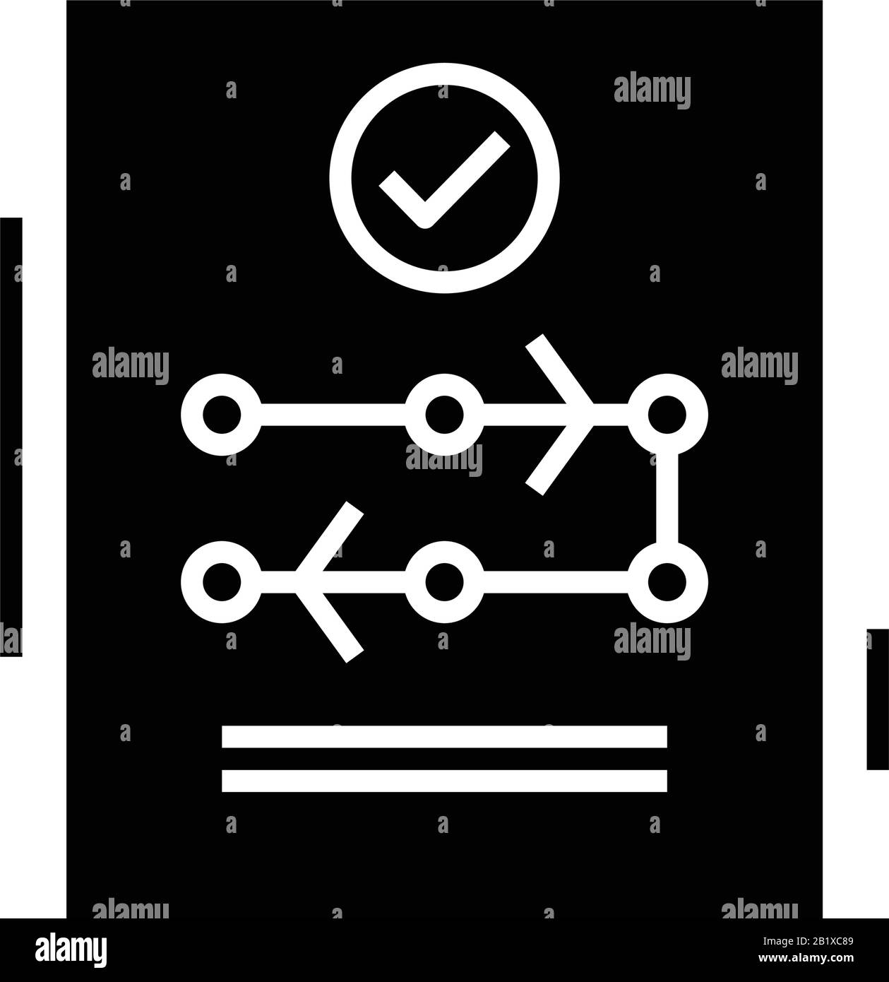 Schlüssige Entscheidung schwarzes Symbol, Konzeptabbildung, Vektor-Flachsymbol, Glyph-Zeichen. Stock Vektor