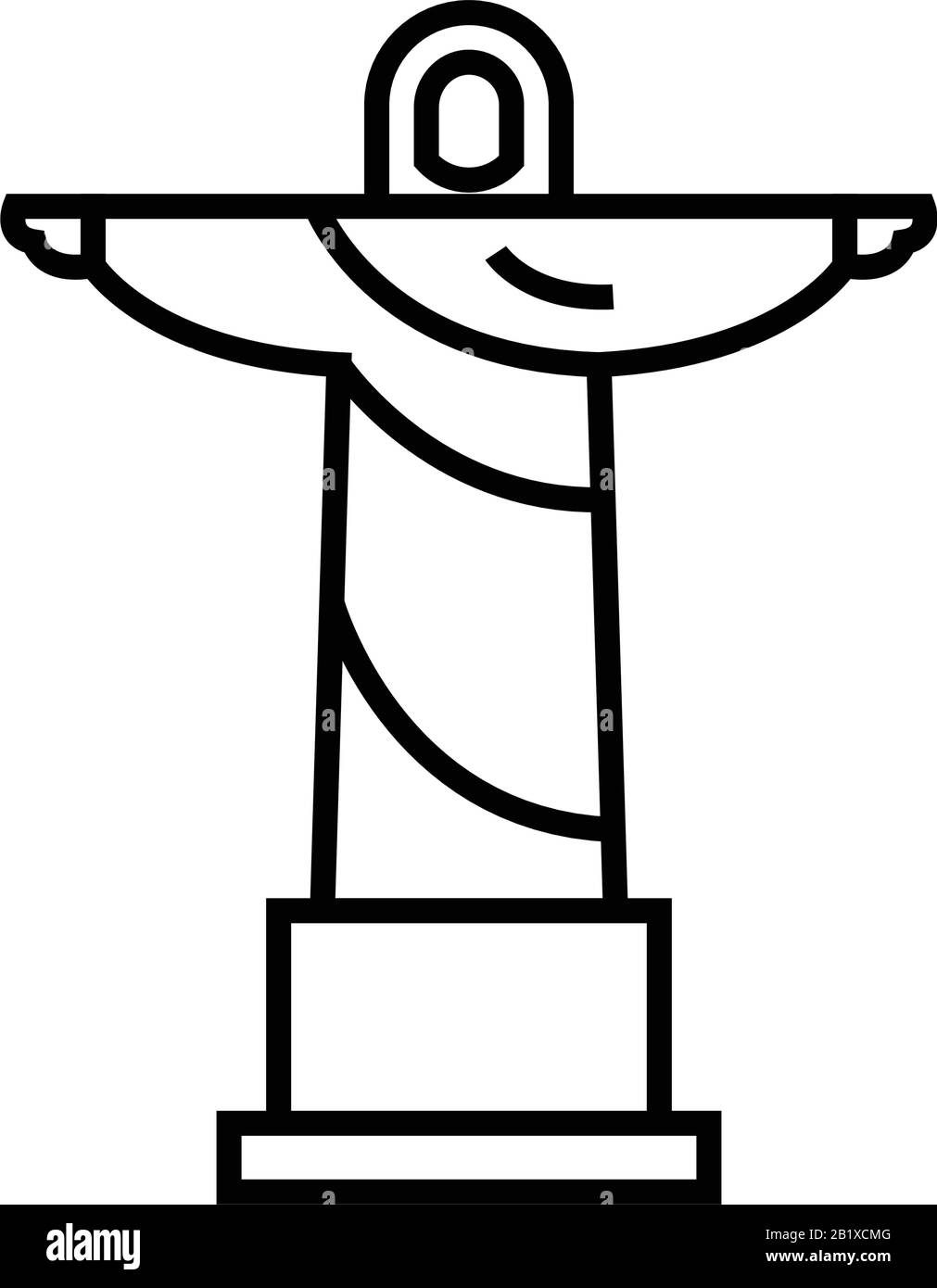 Symbol für die Jesus christus Statue Line, Konzeptzeichen, Vektorgrafiken umreißen, lineares Symbol. Stock Vektor