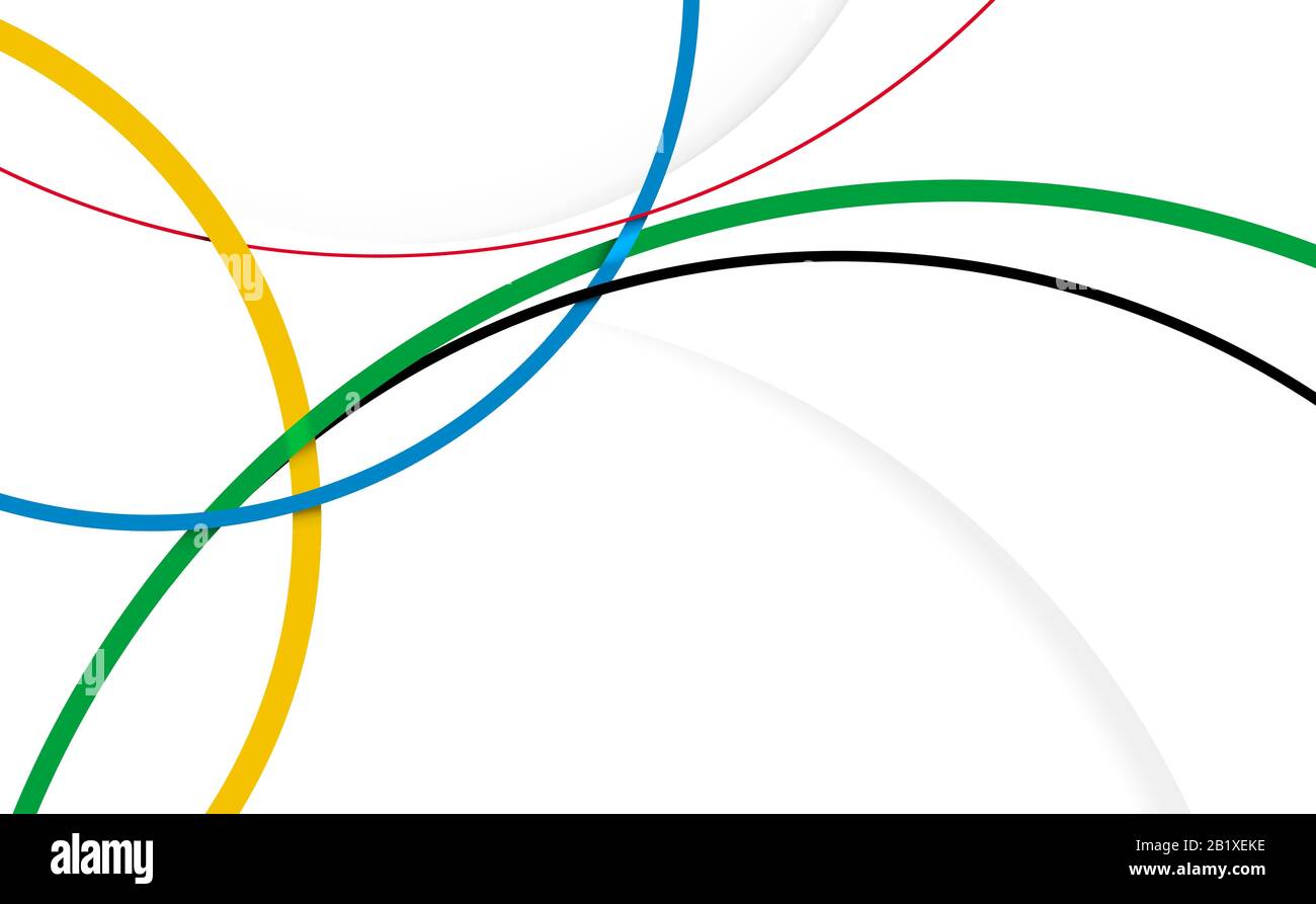 Abstrakte Farbkreise olympische Ringe Hintergrund. Vorlage für Broschürendesign, Karte, Banner, Poster Stock Vektor