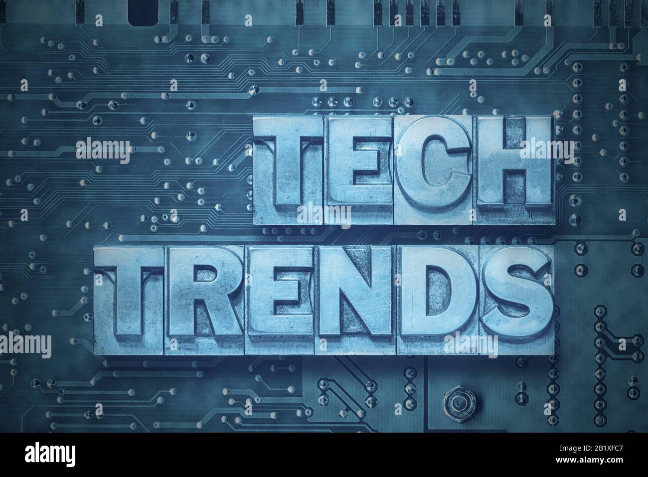 Tech Trends Oberfläche mit kleiner Delle, horizontale Ausrichtung Stockfoto