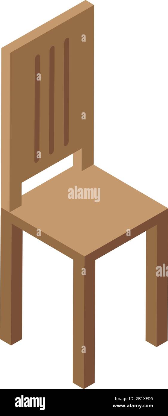 Holz Stuhl Symbol, isometrische Stil Stock Vektor