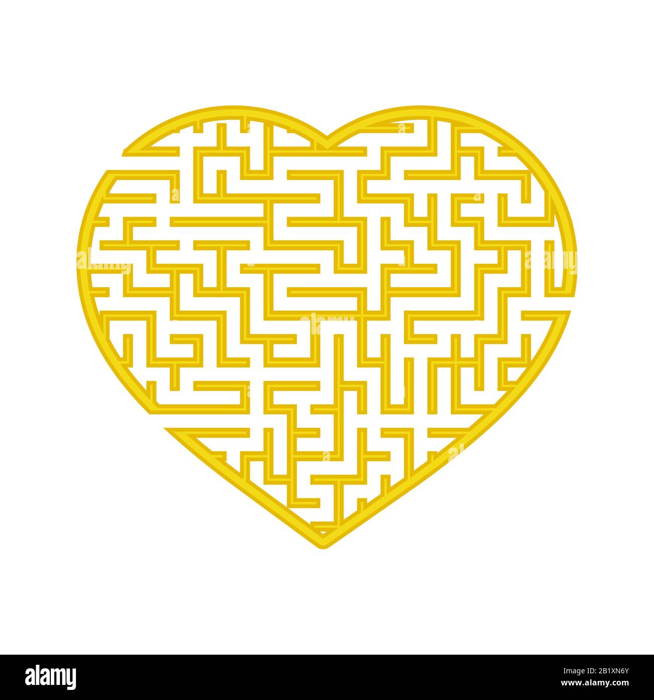 Farbe Herz-förmiges Labyrinth. Spiel für Kinder und Erwachsene. Finden Sie den richtigen Pfad. Puzzle für Kinder. Labyrinth-Rätsel. Flache Vektorgrafik isolat Stock Vektor