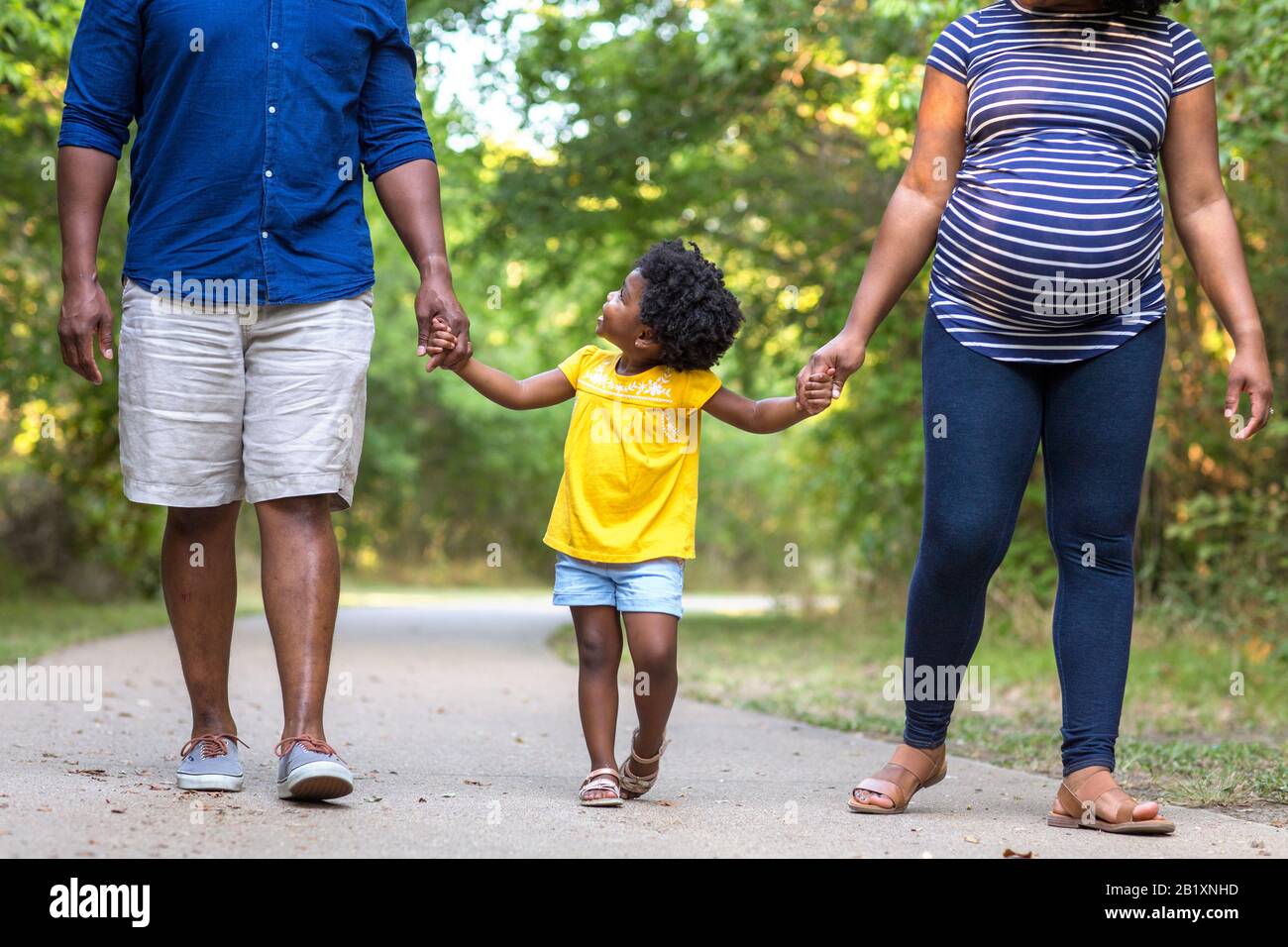 Porträt einer Schwangeren afrikanischen amerikanischen Familie. Stockfoto