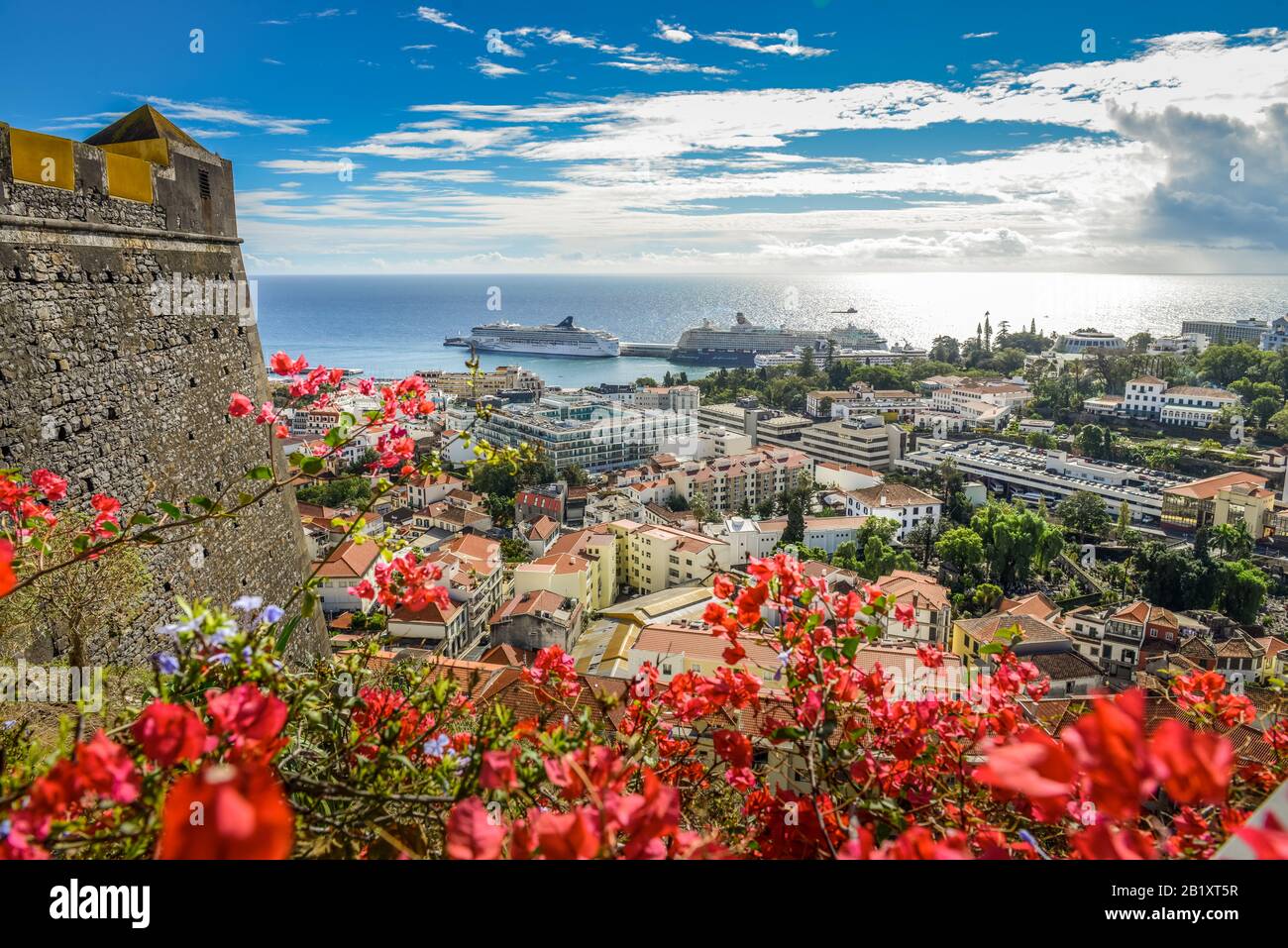 Fortaleza do Pico, Stadtpanorama, Funchal, Madeira, Portugal Stockfoto