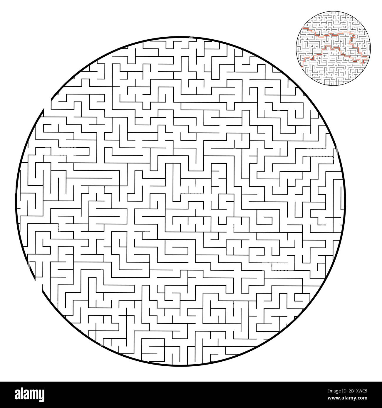 Schwieriges rundes Labyrinth. Spiel für Kinder und Erwachsene. Puzzle
