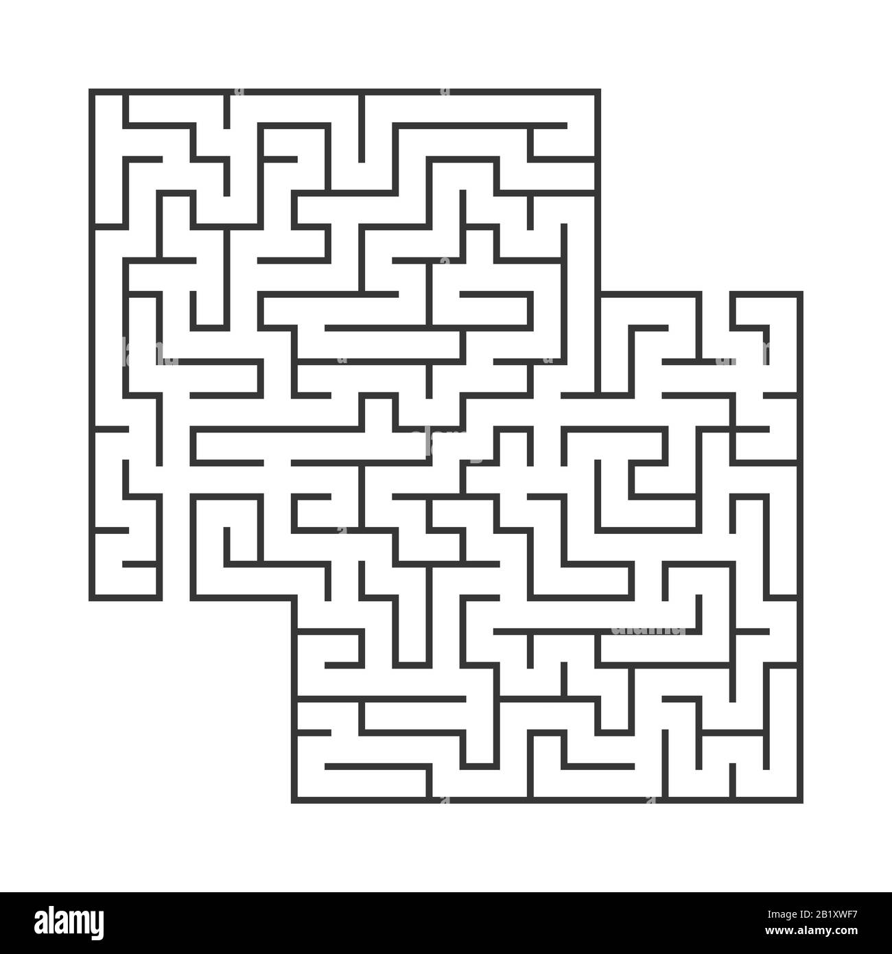 Abstraktes quadratisches Labyrinth. Spiel für Kinder. Puzzle für Kinder.Labyrinth-Rätsel. Flache Vektorgrafiken isoliert auf weißem Hintergrund. Mit Platz für yo Stock Vektor