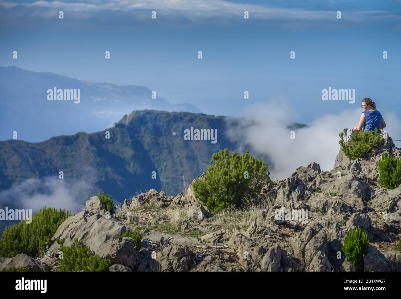 Zipfel des Pico Ruivo, Zentralgebirge, Madeira, Portugal Stockfoto