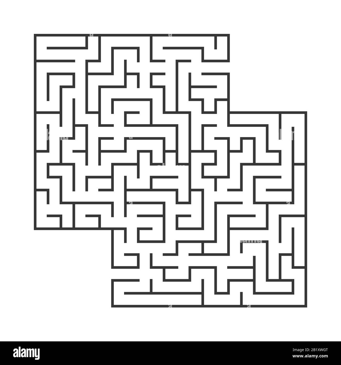 Abstraktes quadratisches Labyrinth. Spiel für Kinder. Puzzle für Kinder.Labyrinth-Rätsel. Flache Vektorgrafiken isoliert auf weißem Hintergrund. Mit Platz für yo Stock Vektor