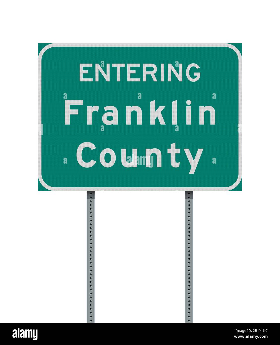 Vektor-Darstellung des Grünen Straßenschildes In Franklin County Ohio auf dem metallischen Pfosten Stock Vektor