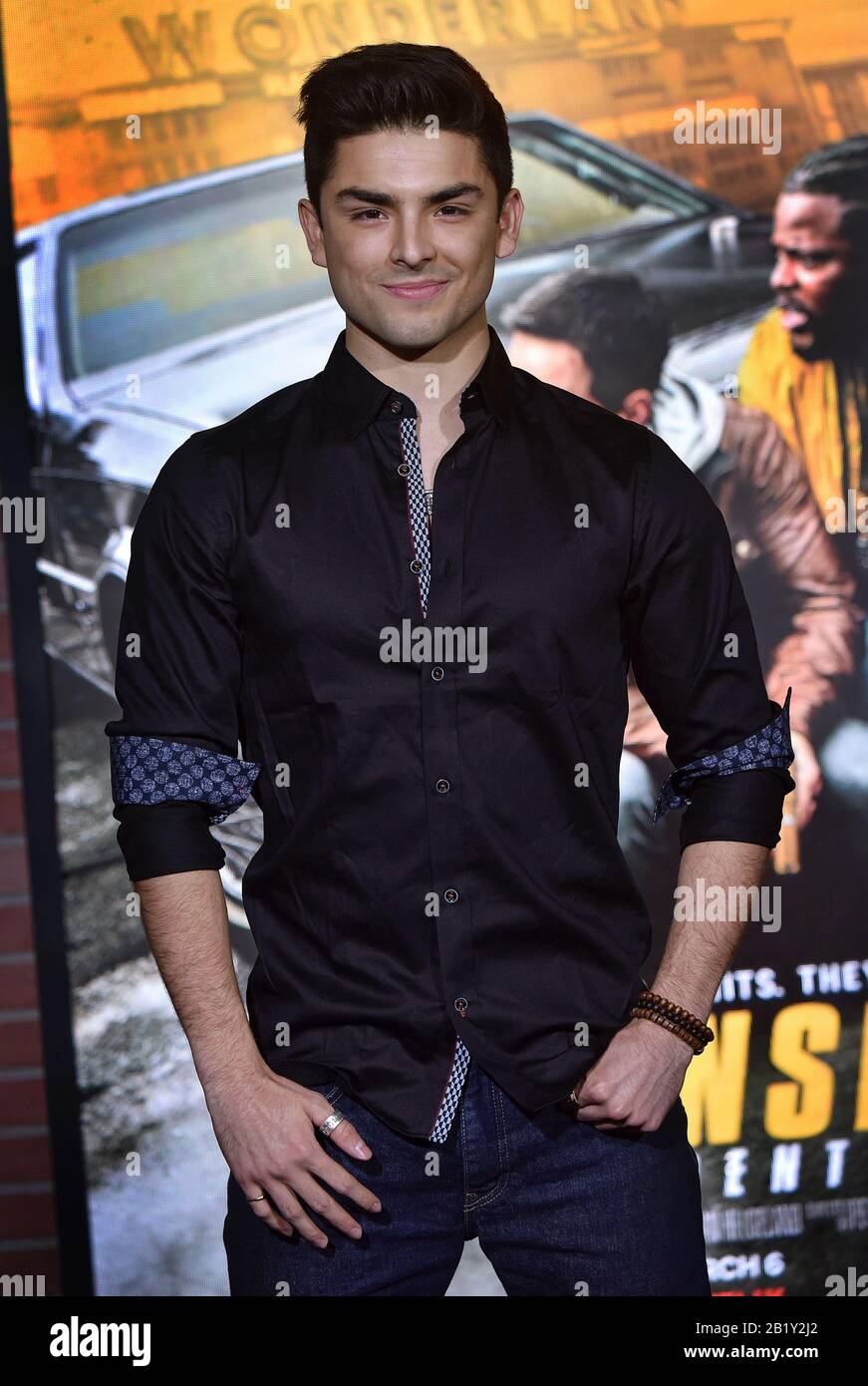 Los Angeles, Vereinigte Staaten. Februar 2020. Diego Tinoco kommt am Donnerstag, 27. Februar 2020, zur Weltpremiere des "Spenser Confidential" im Regency Village Theatre in Los Angeles, Kalifornien. Foto von Chris Chew/UPI Credit: UPI/Alamy Live News Stockfoto