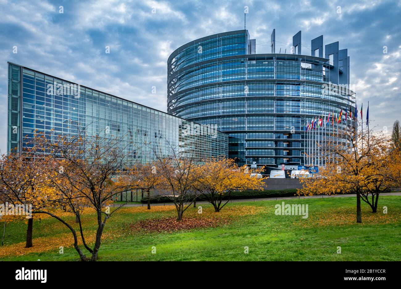 Das Europäische parlament in Straßburg, Frankreich. Glasgebäude Stockfoto