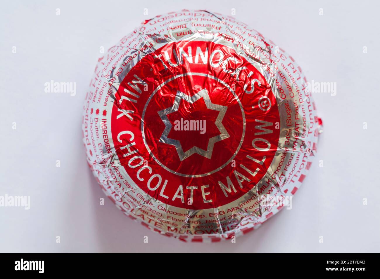 Tunnocks Teakake isoliert auf weißem Hintergrund Stockfoto