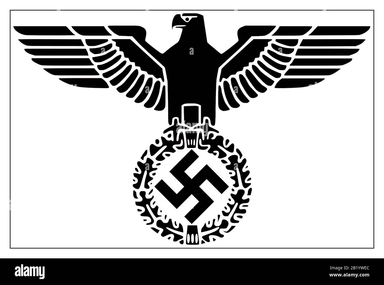 HAKENKREUZEMBLEM Die Parteiadler oder Emblem der Nationalsozialkritischen Deutschen Arbeiterpartei, die als Nationalsozialistische Partei bekannt ist Stockfoto