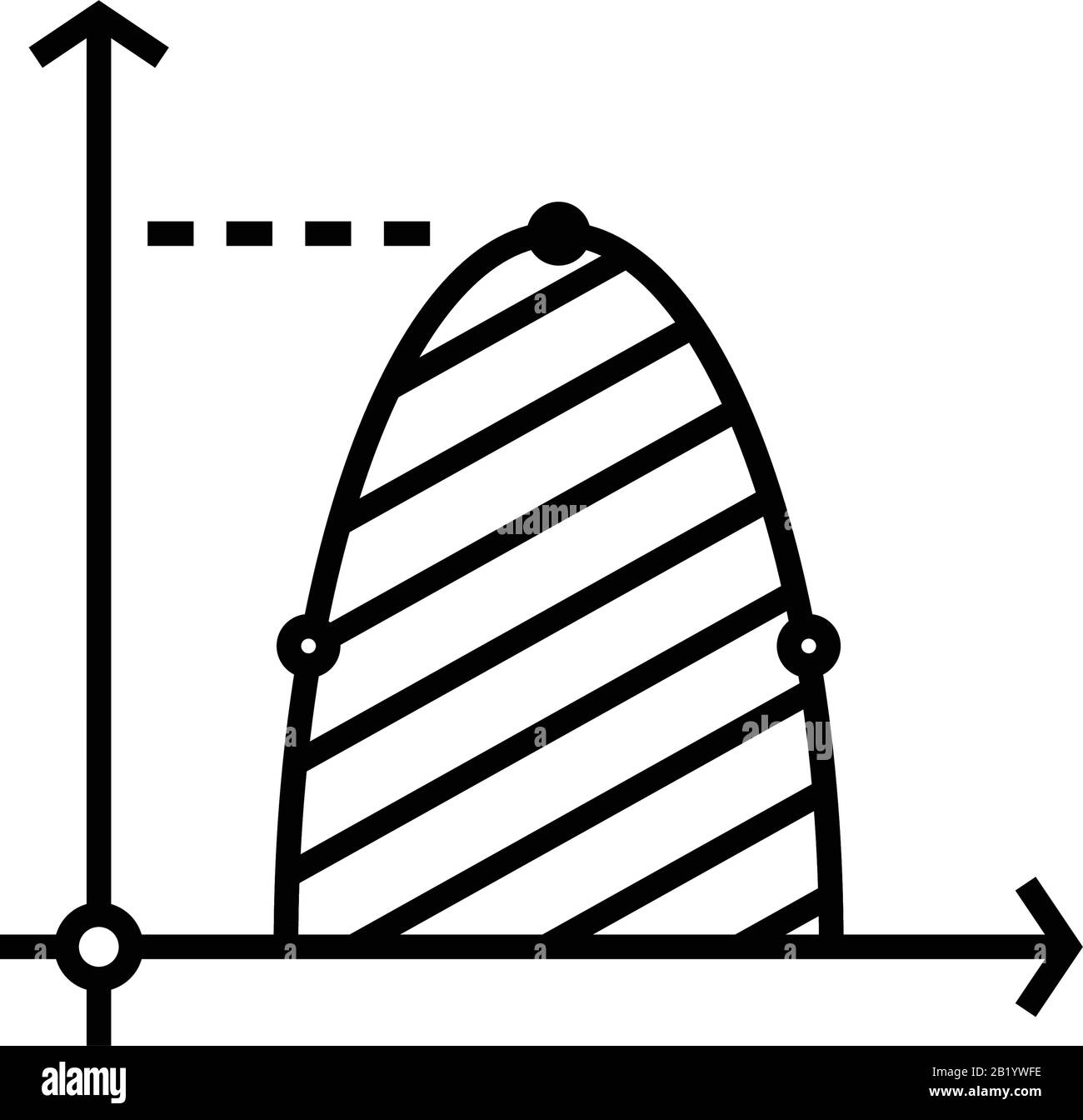 Symbol für mathematische Übungslinie, Konzeptzeichen, Konturvektorabbildung, lineares Symbol. Stock Vektor