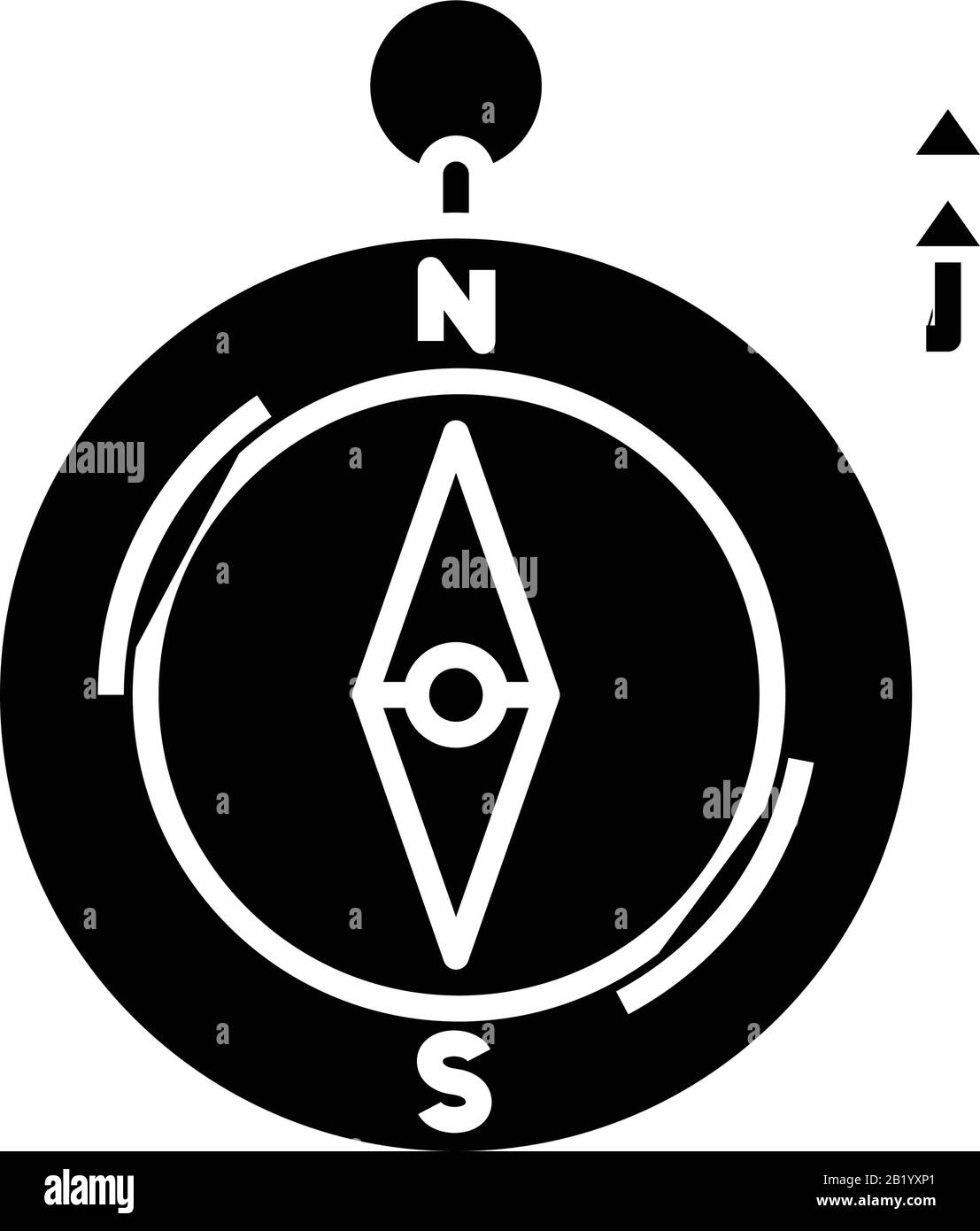 Kompassführung, schwarzes Symbol, Konzeptabbildung, Vektor-Flachsymbol, Glyph-Zeichen. Stock Vektor