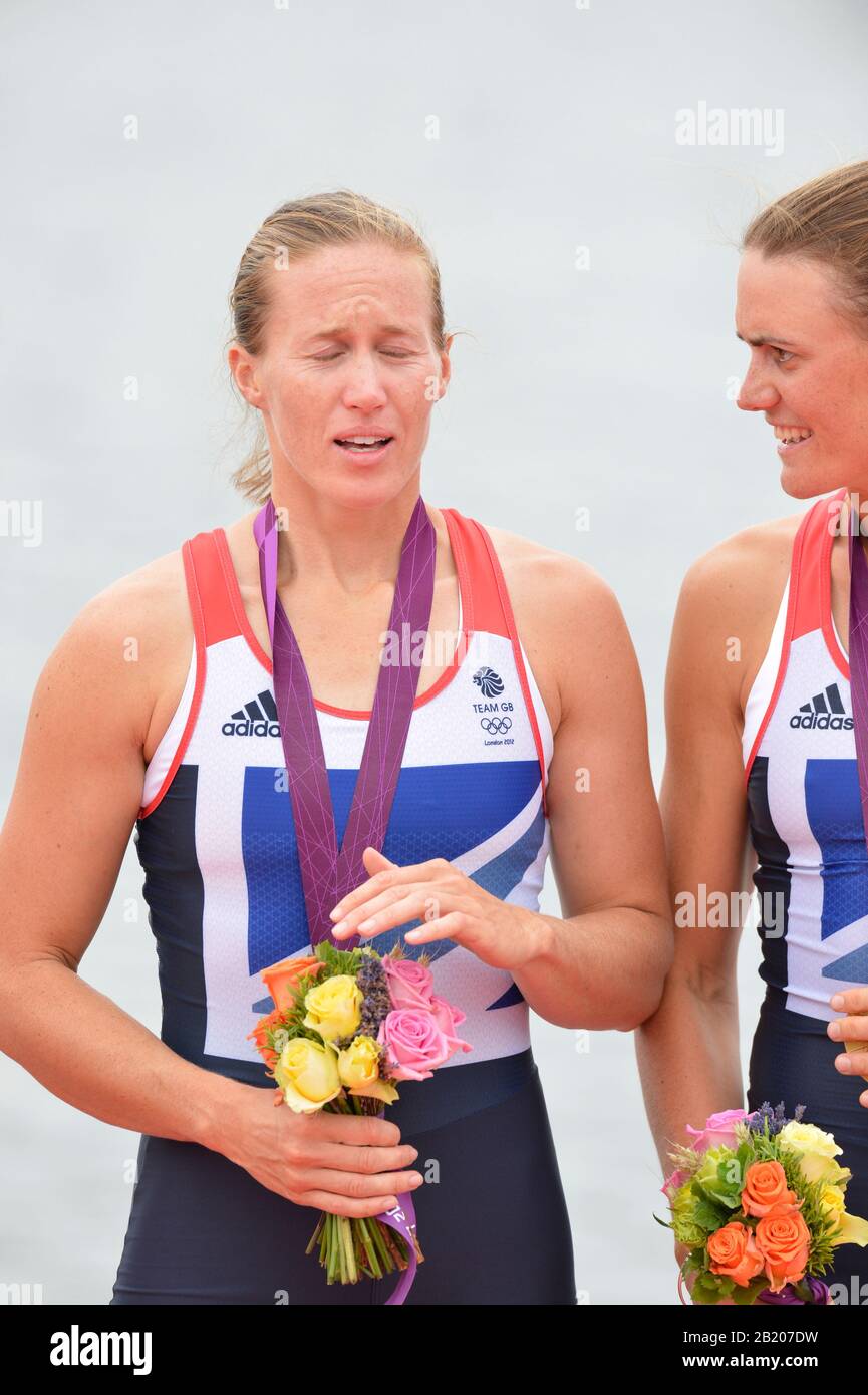 Eton Dorney, Windsor, Großbritannien, 2012 London Olympic Regatta, Dorney Lake. Eton Rowing Center, Berkshire[ Rowing]. Beschreibung: Dorney Lake. 12:26:00 Mittwoch, 01.08.2012 [Pflichtgutschrift: Peter Spurrier/Intersport Images] Stockfoto