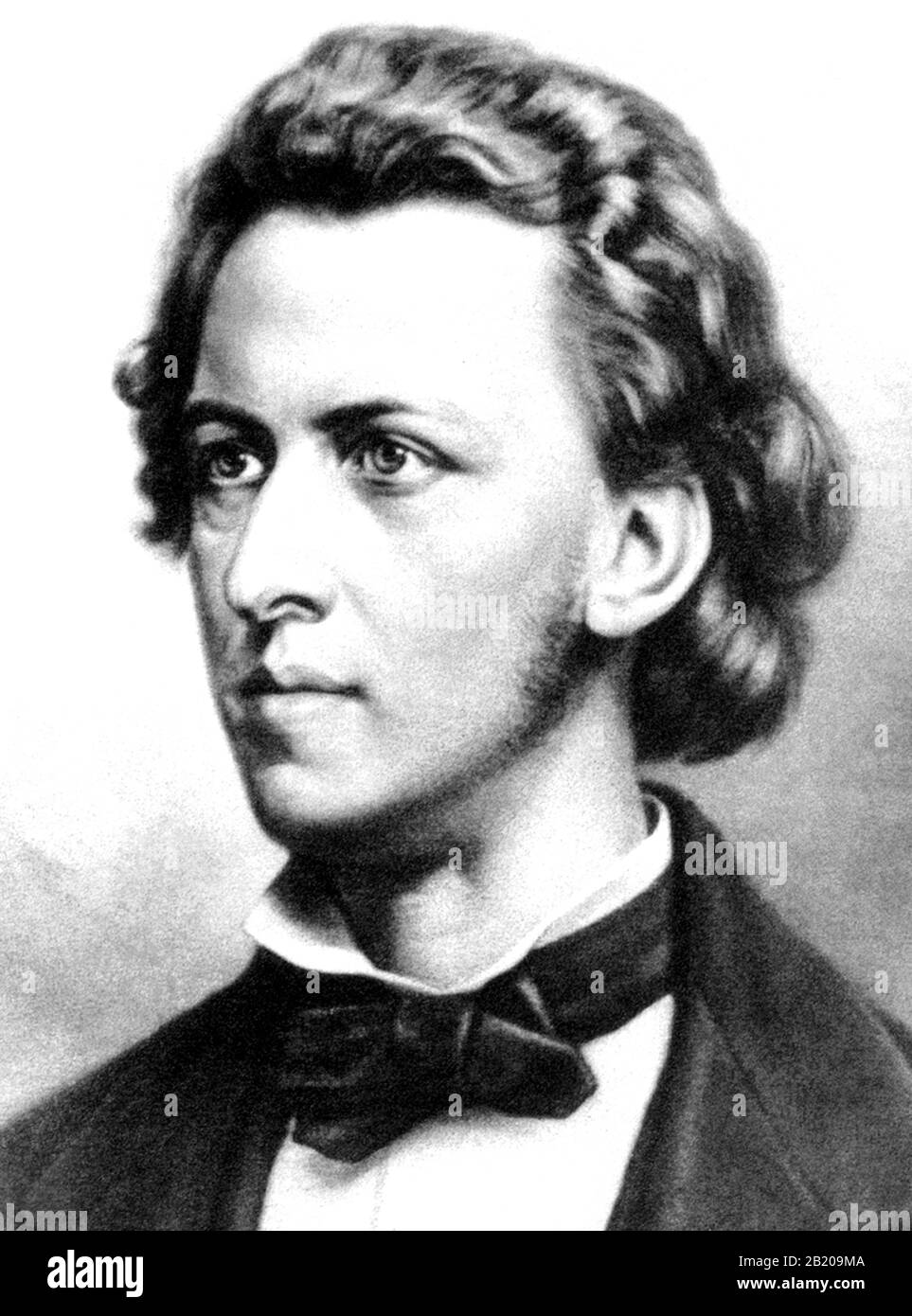 Vintage-Porträt des polnischen Komponisten und Pianisten Frederic Chopin (1810 - 1849). Details aus einem Druck von ca. 1902 von W L Haskell. Stockfoto