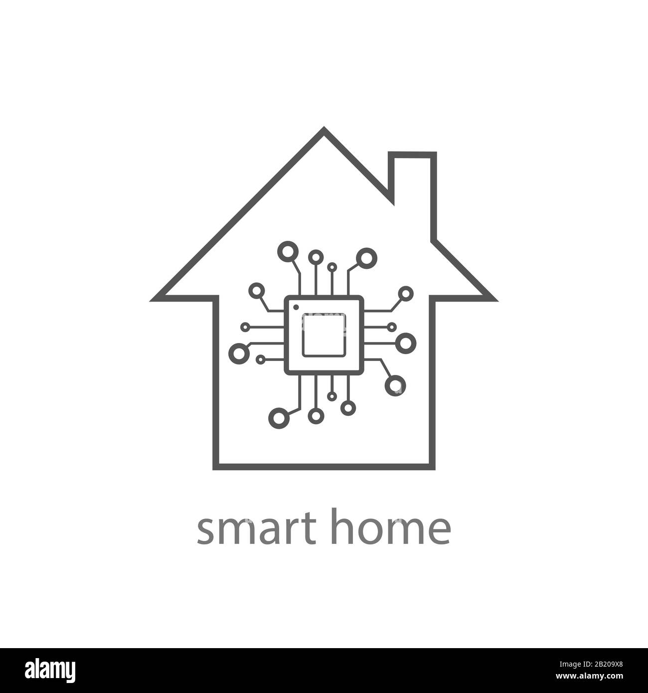 Smart Home Sign-Symbol. Smart House-Taste. Fernbedienung. Modernes UI-Website-Zeichen. Vektorgrafiken Stock Vektor