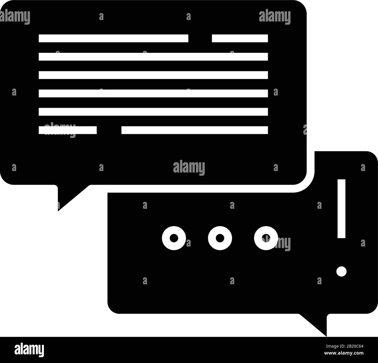 Schwarzes Symbol für emotionale Antwort, Konzeptabbildung, flaches Vektorsymbol, Glyph-Zeichen. Stock Vektor