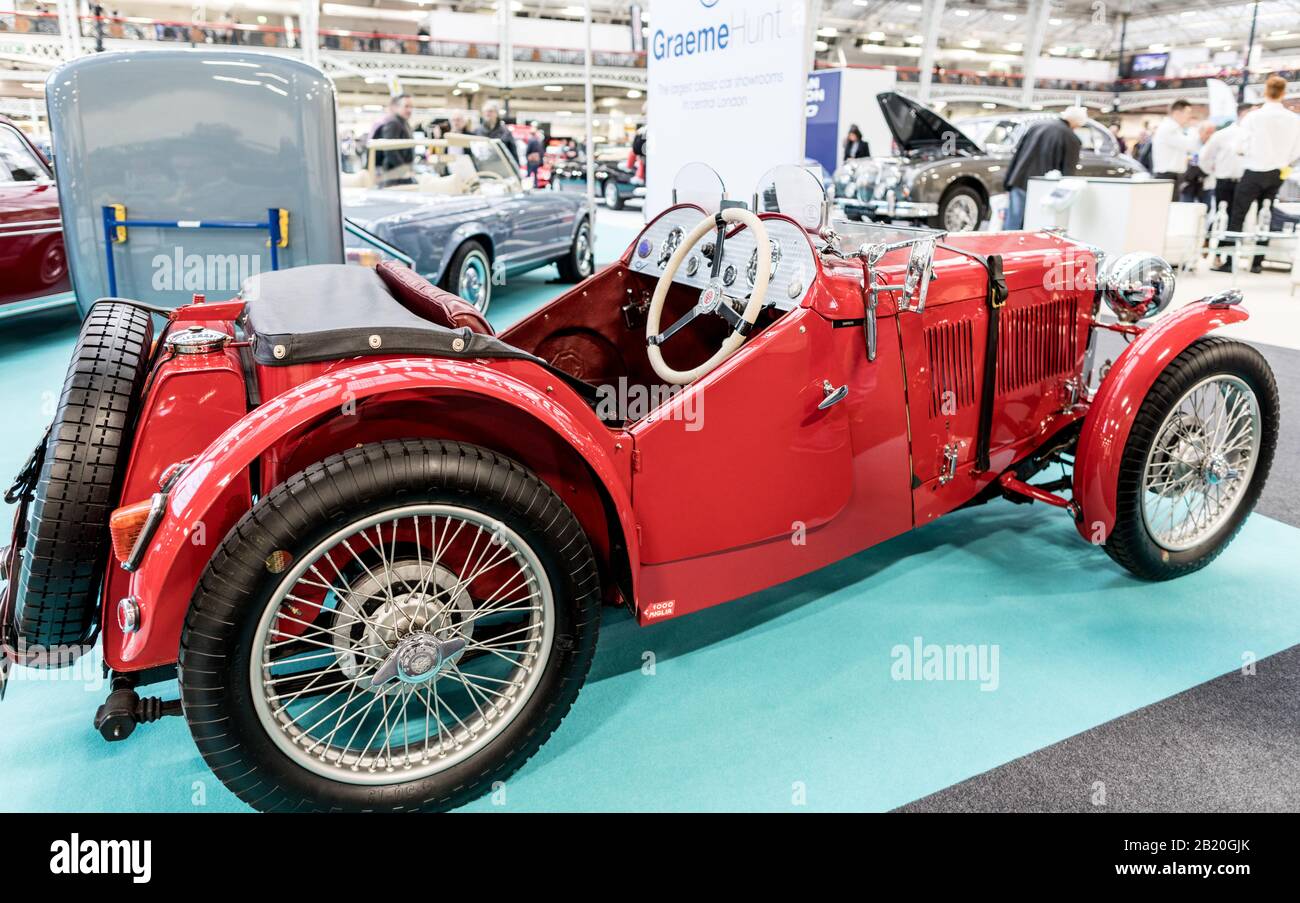 Ein MG J2 Midget auf Der Classic Car Show London 2020 Stockfoto